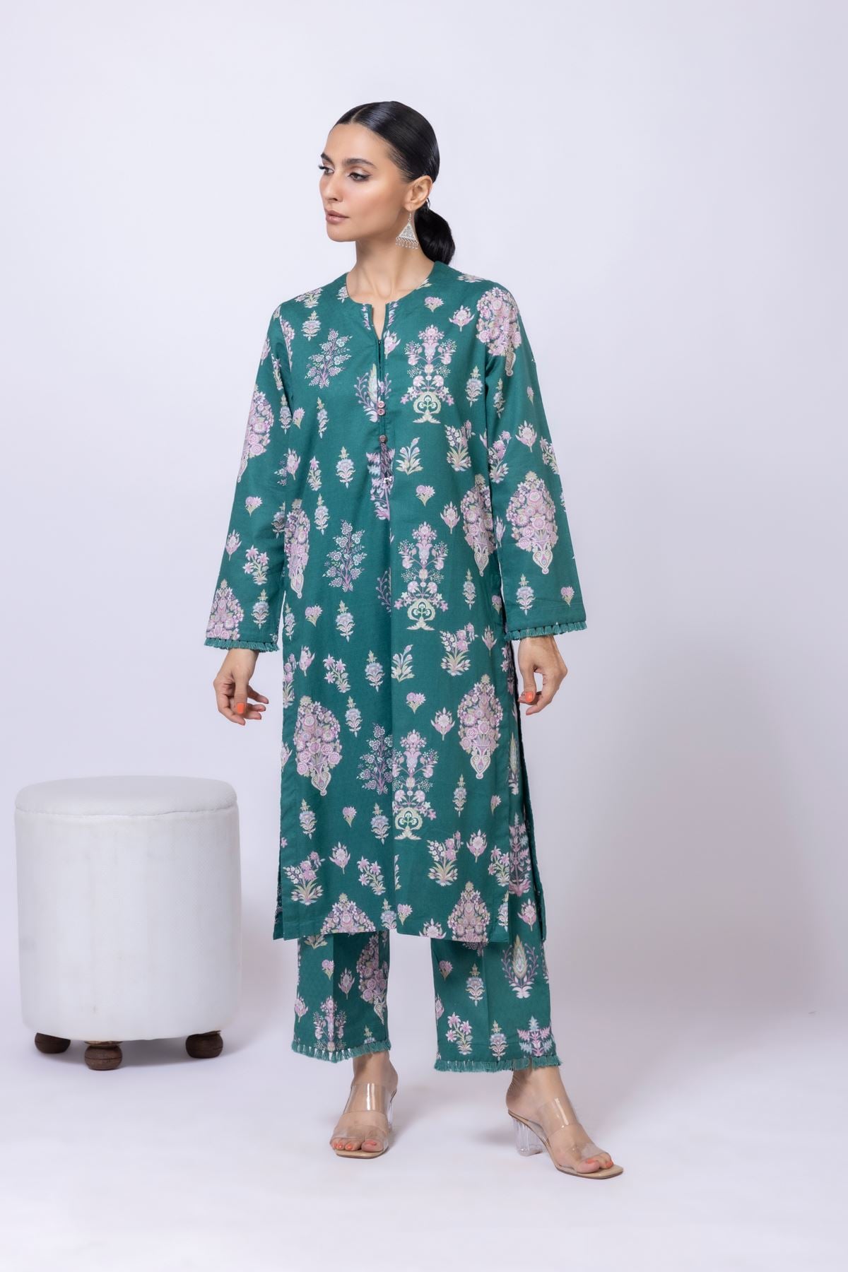 Printed Cotton Dobby Kurta - 25-04E43-01TB-VG