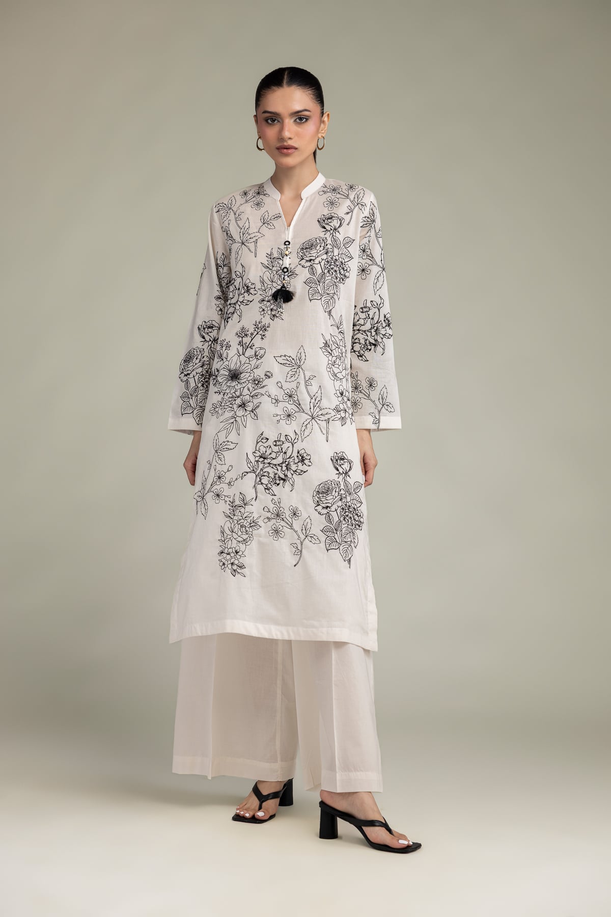 Embroidered Cambric Solid Cambric Shalwar - 1-26-301-B-I1-VG