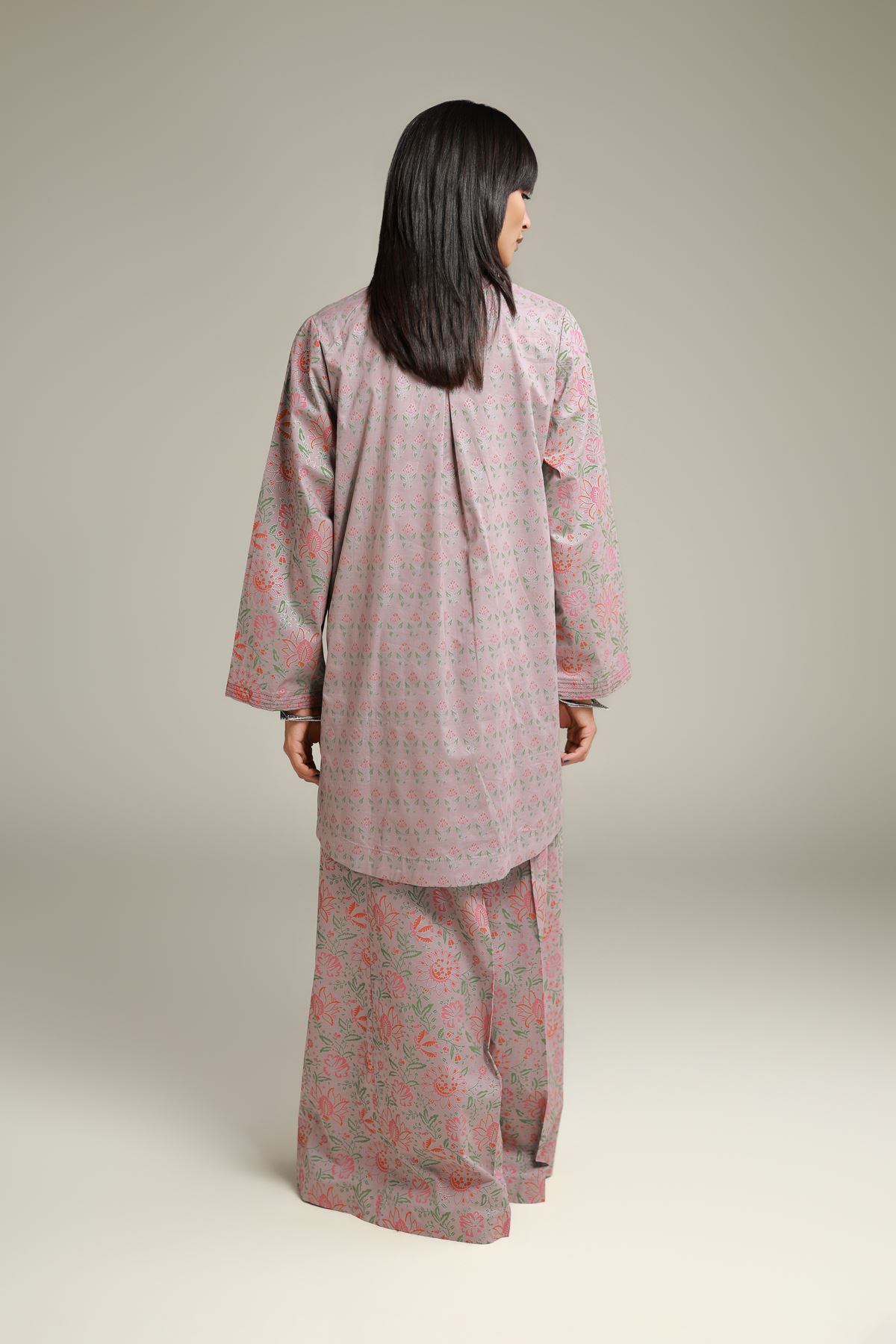 Printed Cambric Floral Tassel Kurta - 26-02-1E13-09TA-VG