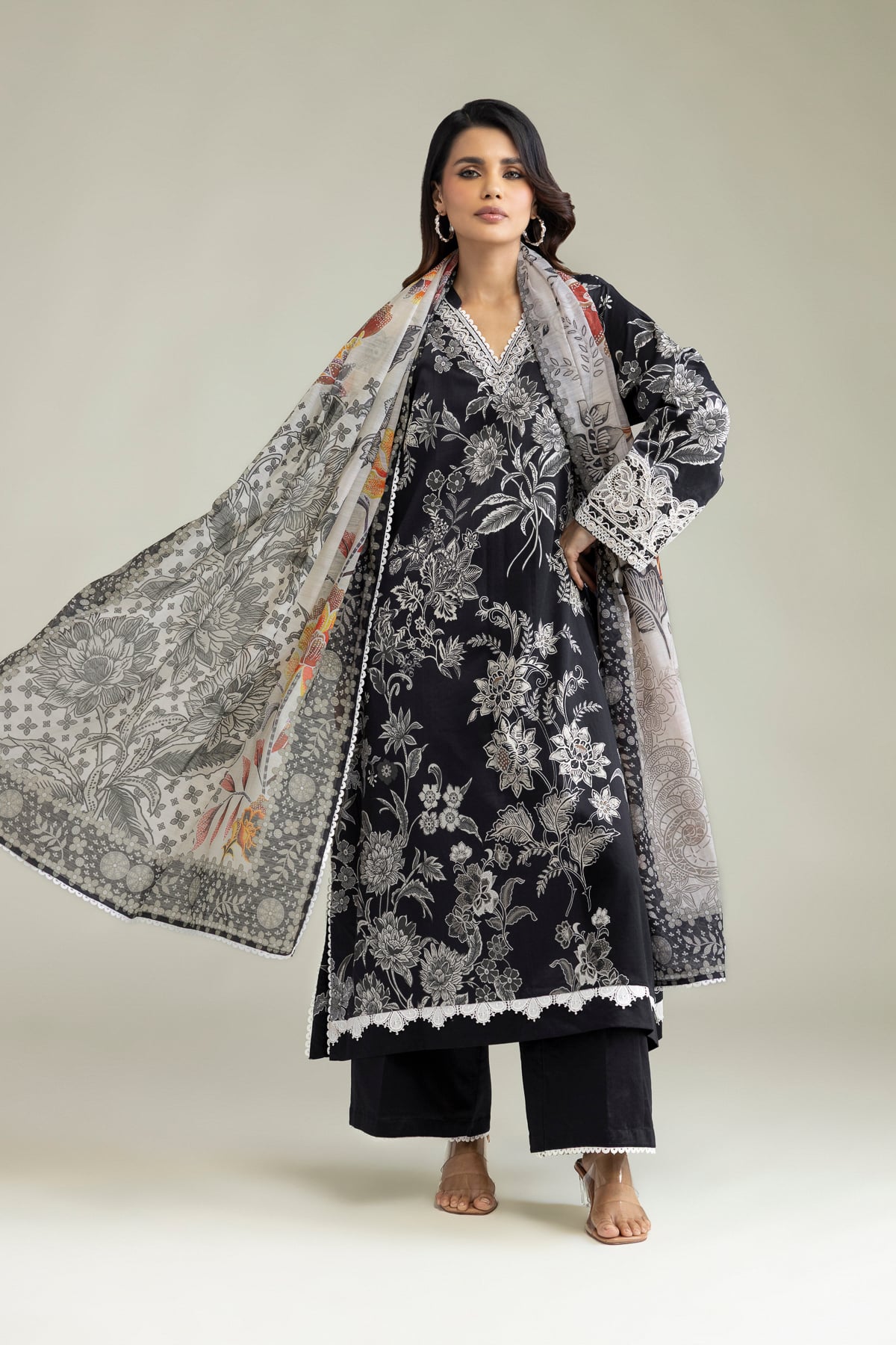 Embroidered Lawn Lawn 3-Piece Tailored - 2-26-308-A-G1-VG