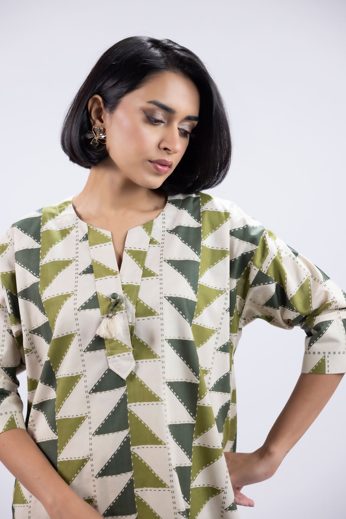 Printed Cambric Kurta - ST25086A-VG