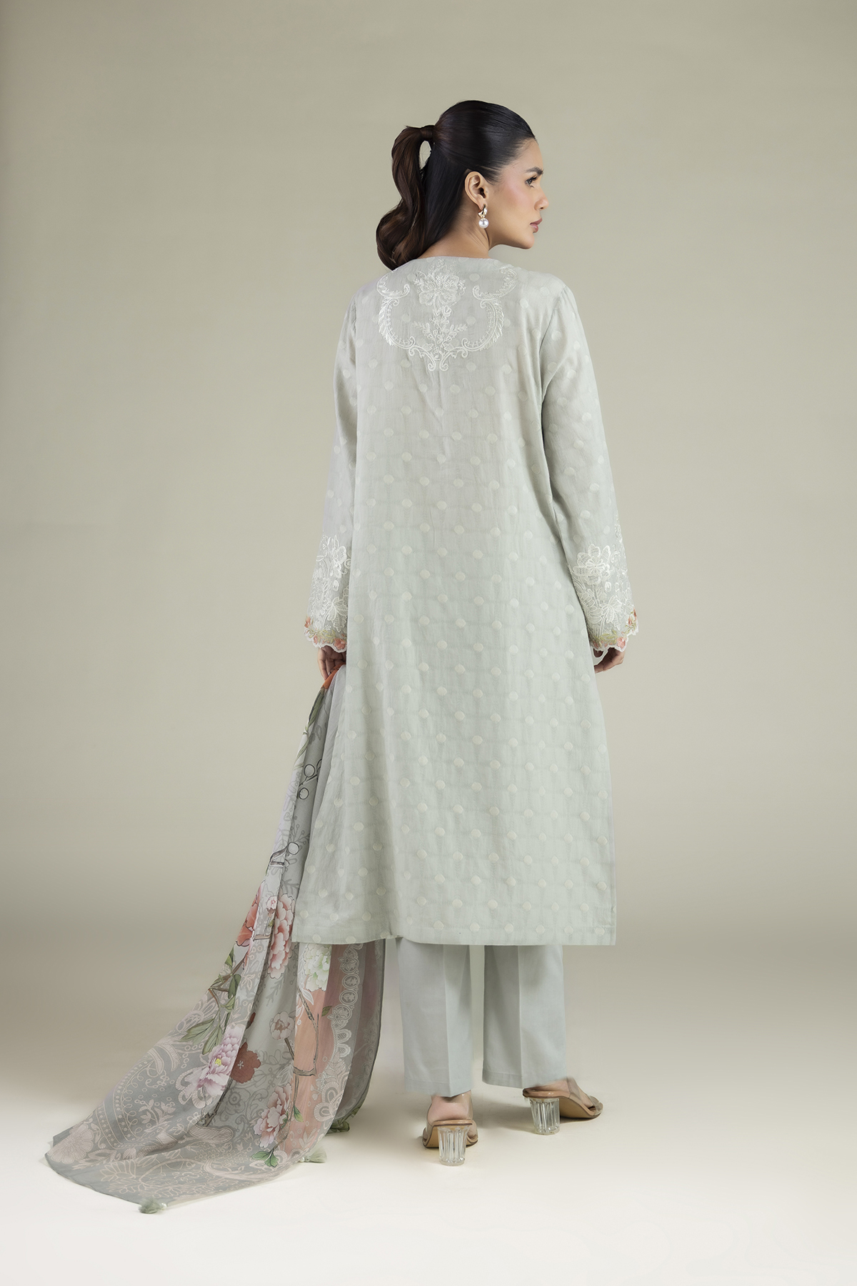 Embroidered Broshia Fabrics 3 Piece - A22-26-222FF1-VG
