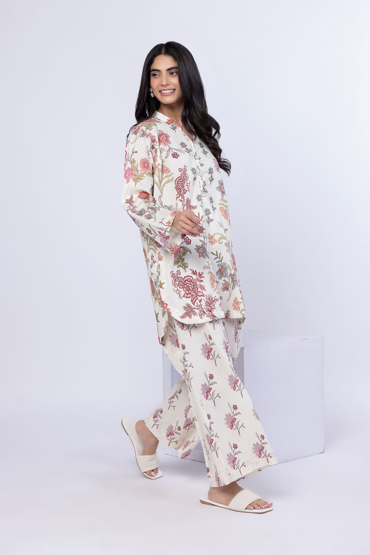 Printed Ripple Crinkle Pants - 25-08-12E8-06SA-VG