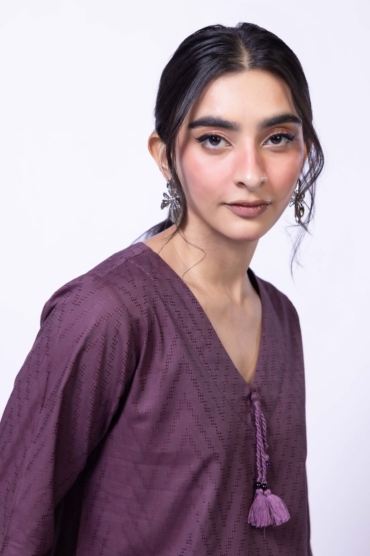 Dyed Jacquard Kurta - 25-09-12E2-01TA-VG