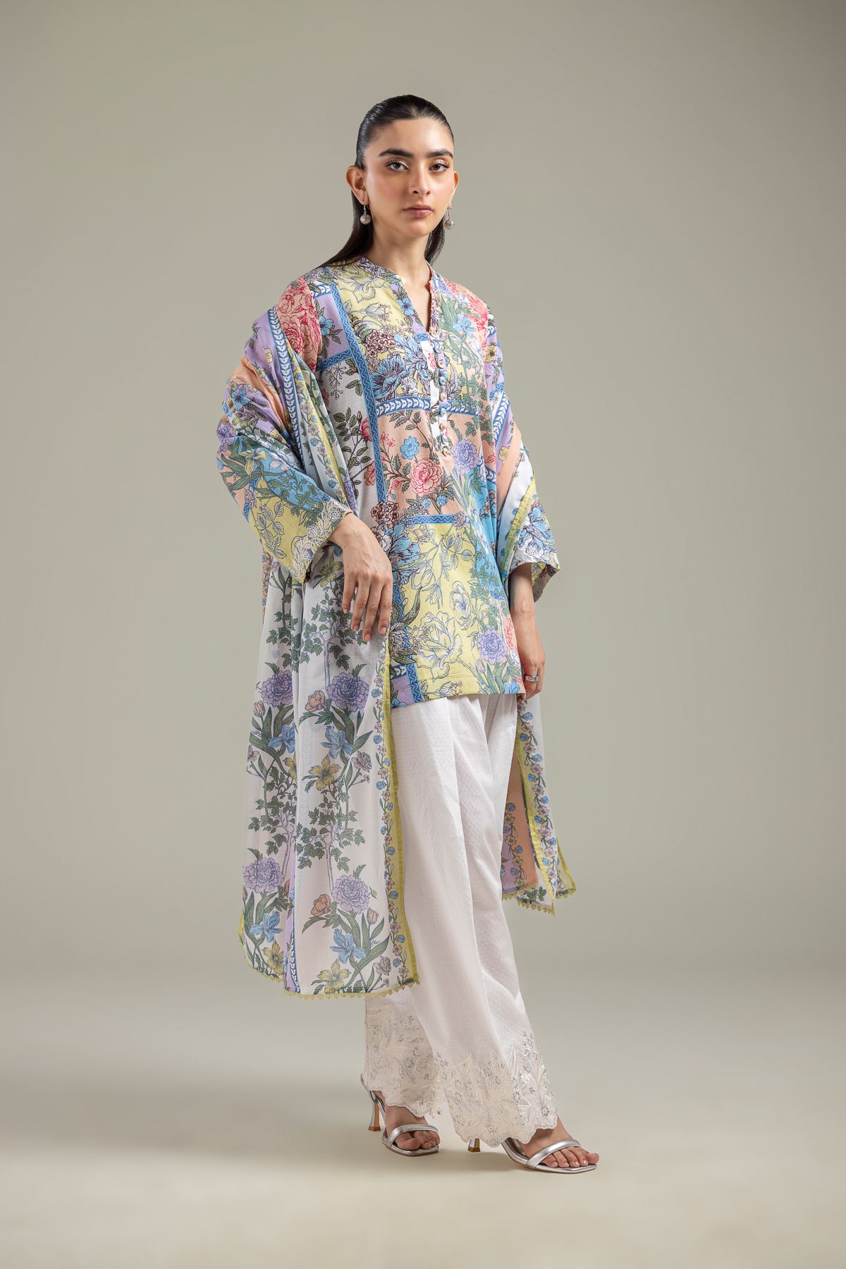 Embroidered Lawn Summer Lawn Dupatta - 1-26-118-A-B-VG