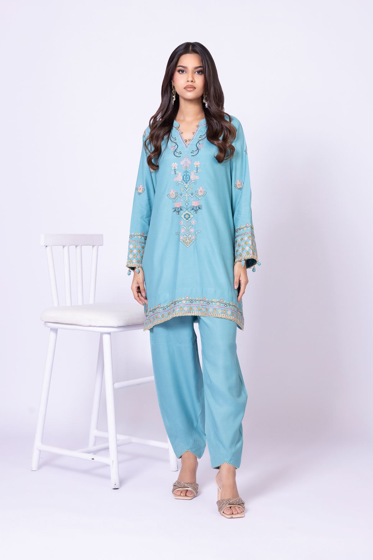 Dyed Raw Silk Pants - 25-04W16-10TA-VG
