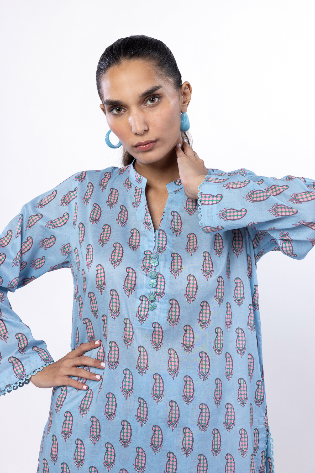 Printed Lawn Fabrics 2 Piece | Top and Bottom - KRN02A-VG