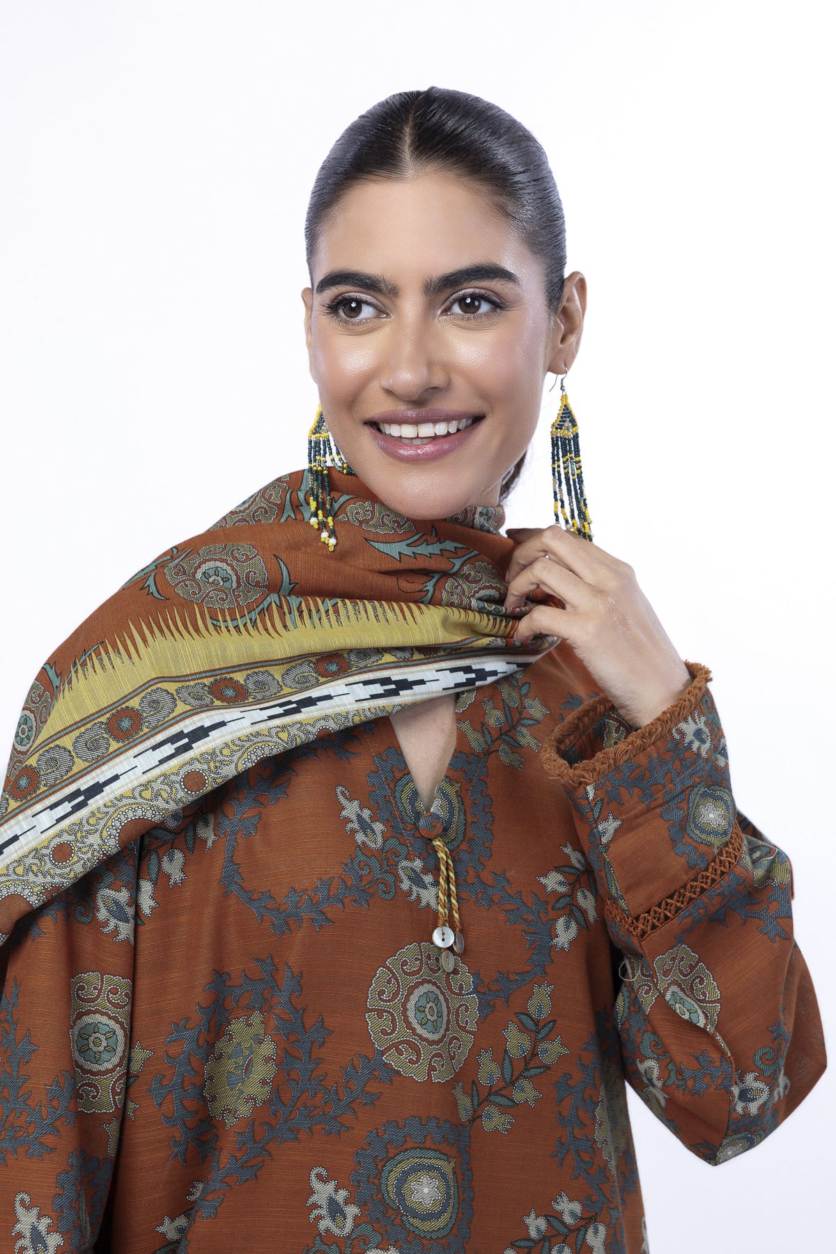 Printed Light Khaddar Fabrics 3 Piece - KRN16A-VG