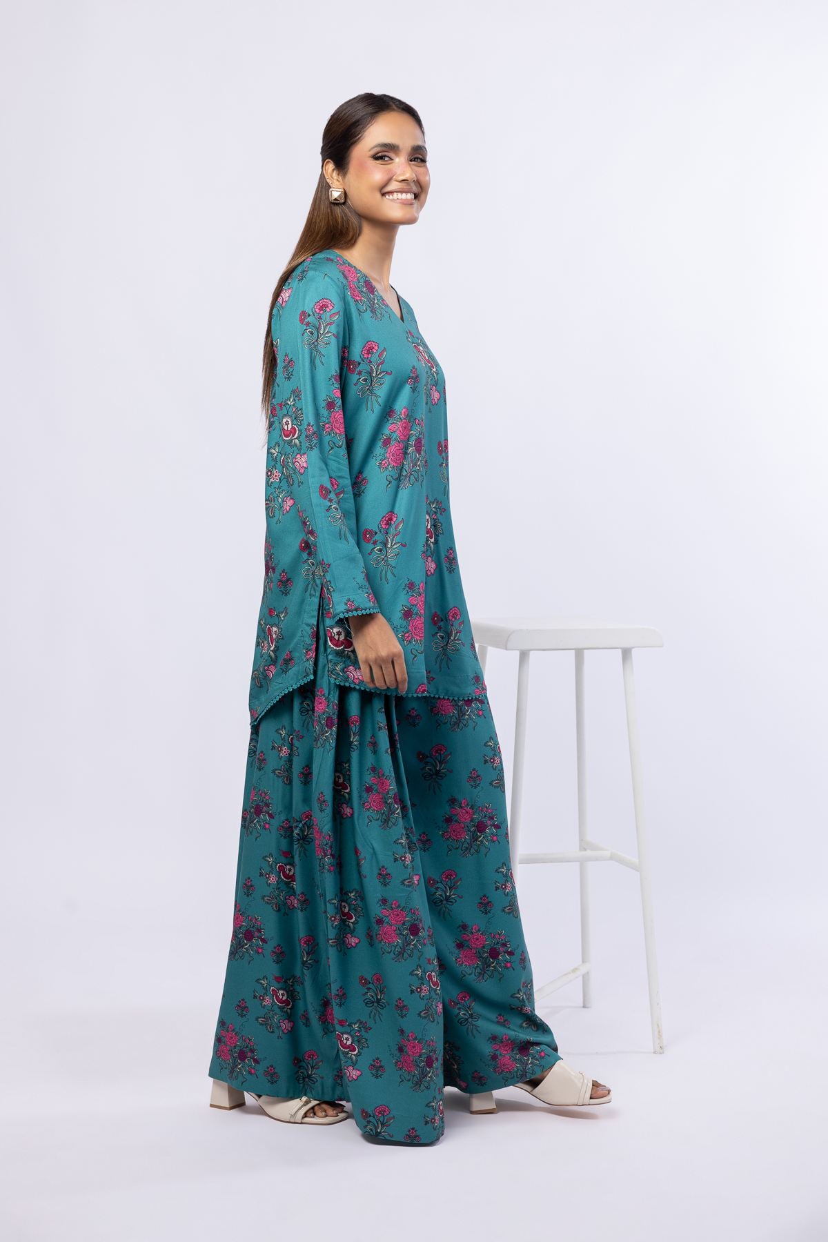 Printed Viscose Crepe Kurta - EST24183T-VG
