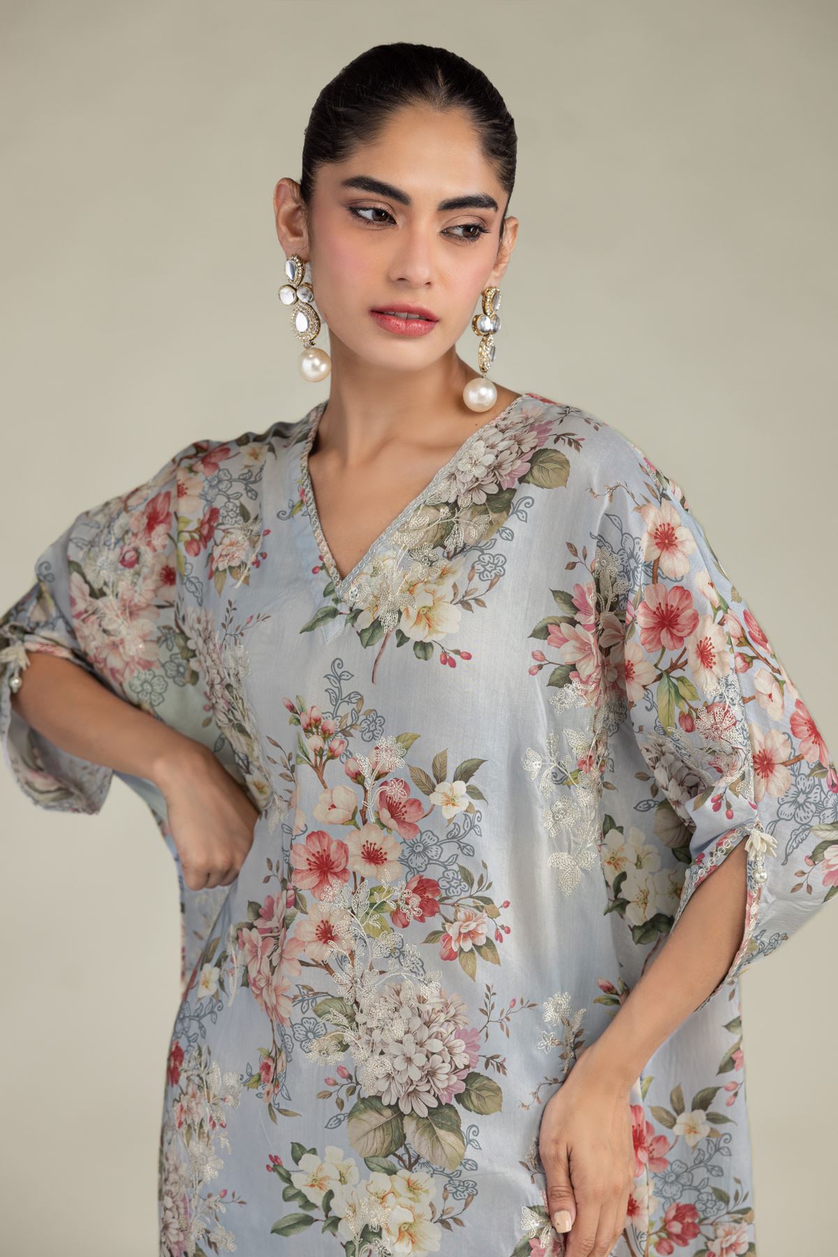 Embroidered Blended Viscose Long Embroidered Kurta - 1-26-102-A-F-VG