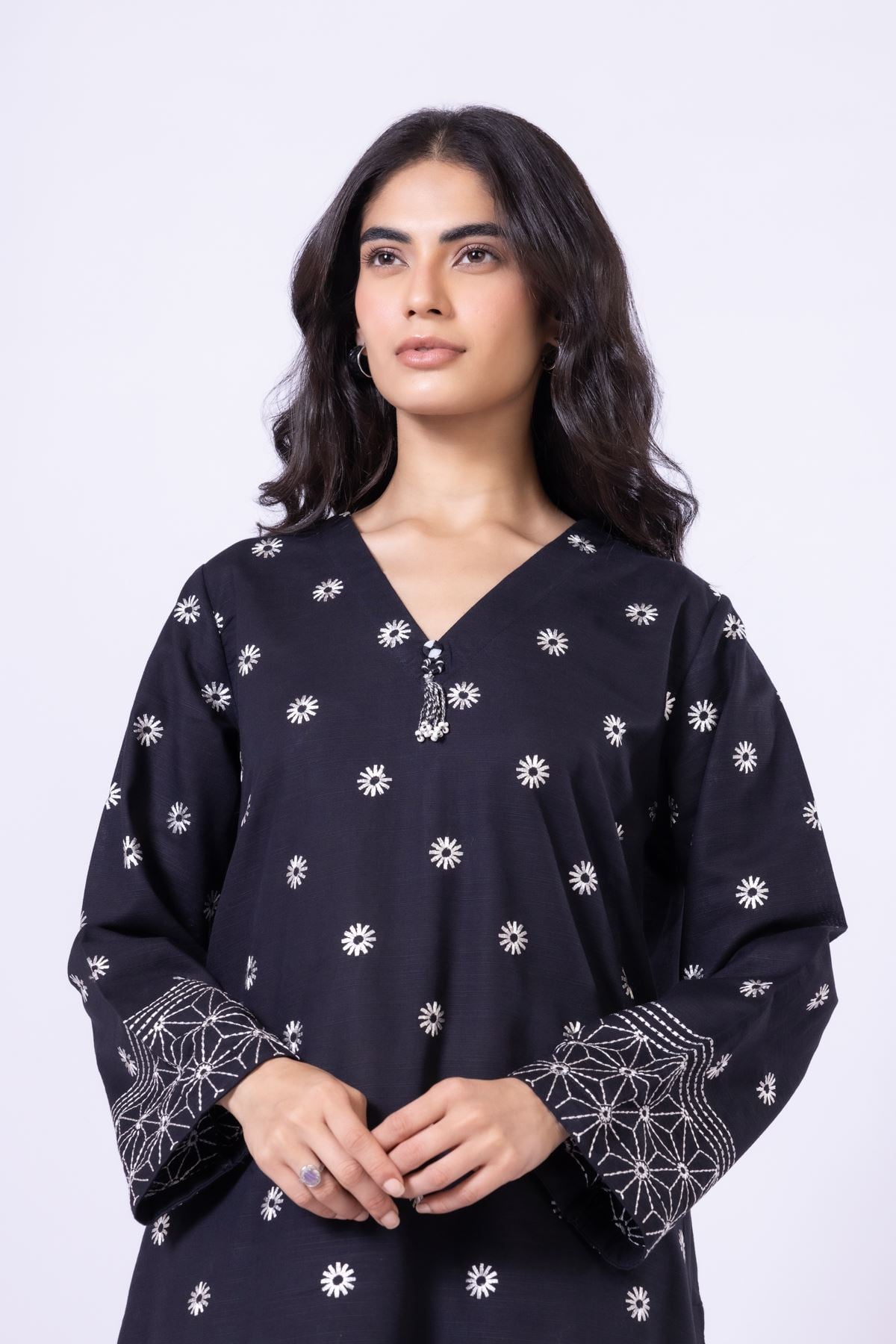 Embroidered Khaddar Kurta - 25-10-12E9-02TA-VG