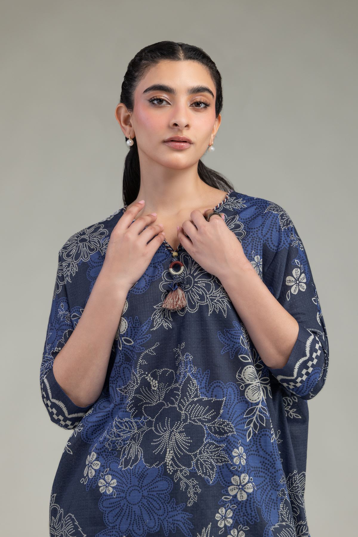Printed Cotton Dobby Short Floral Kurta - T-A11-26-118FI2-VG