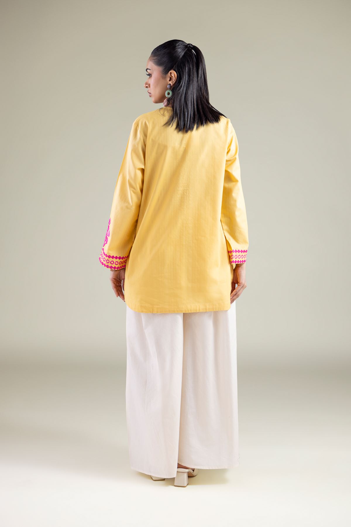 Embroidered Cotton Dobby Short Cotton Kurta - 1-26-147-A-H-VG