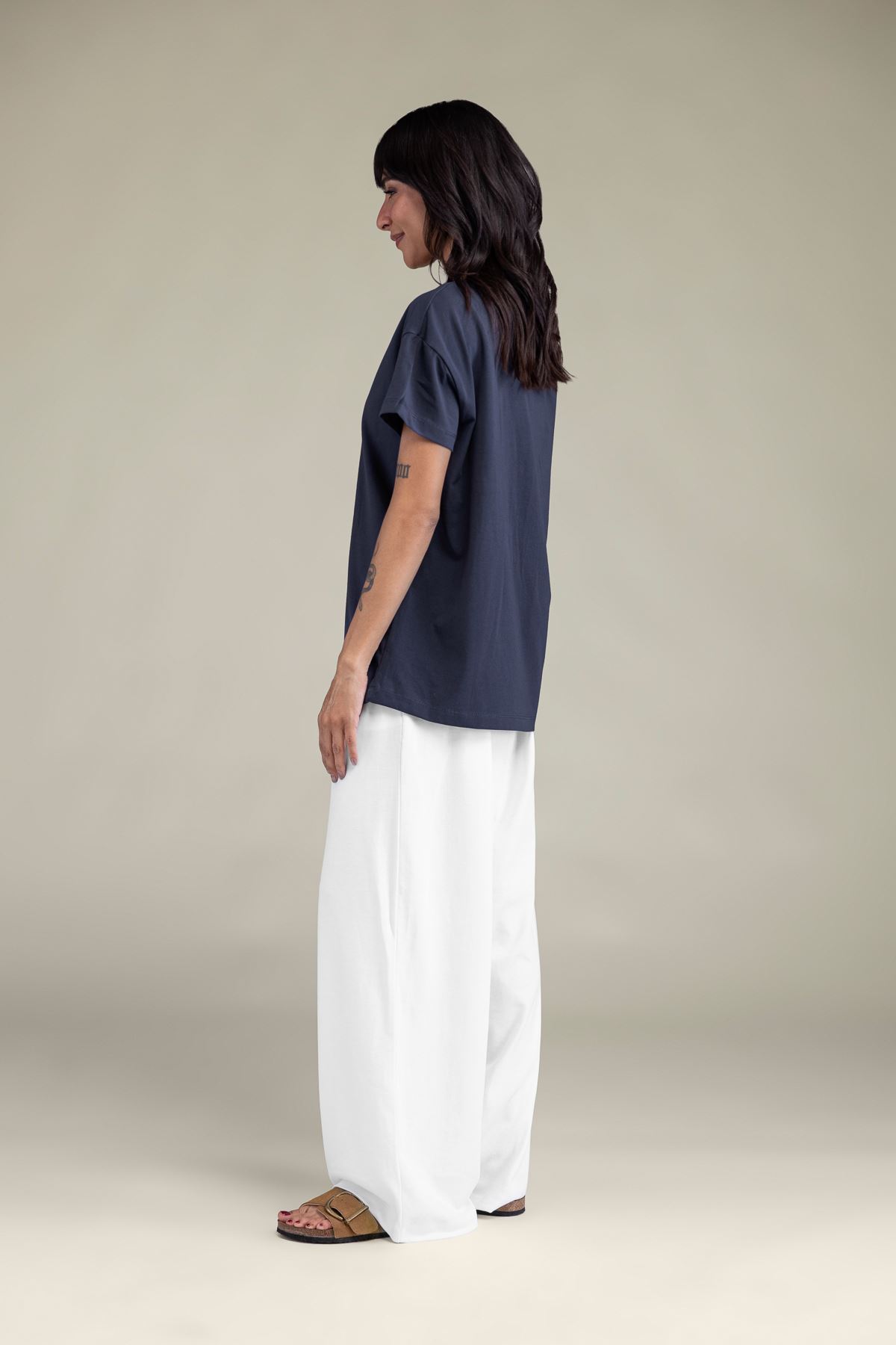 Embroidered Interlock White Trousers - 3-26-204-A-F1-VG