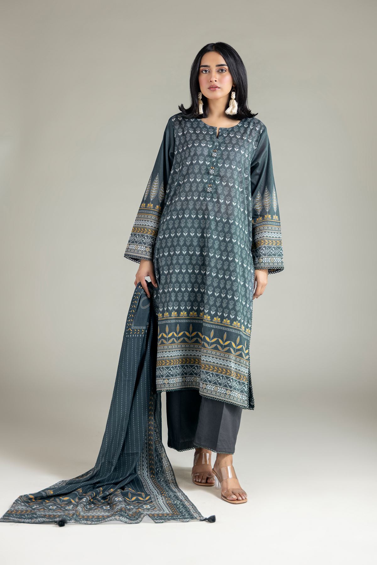 Printed Lawn Printed Lawn Suit - T-A22-26-109FJ2-VG