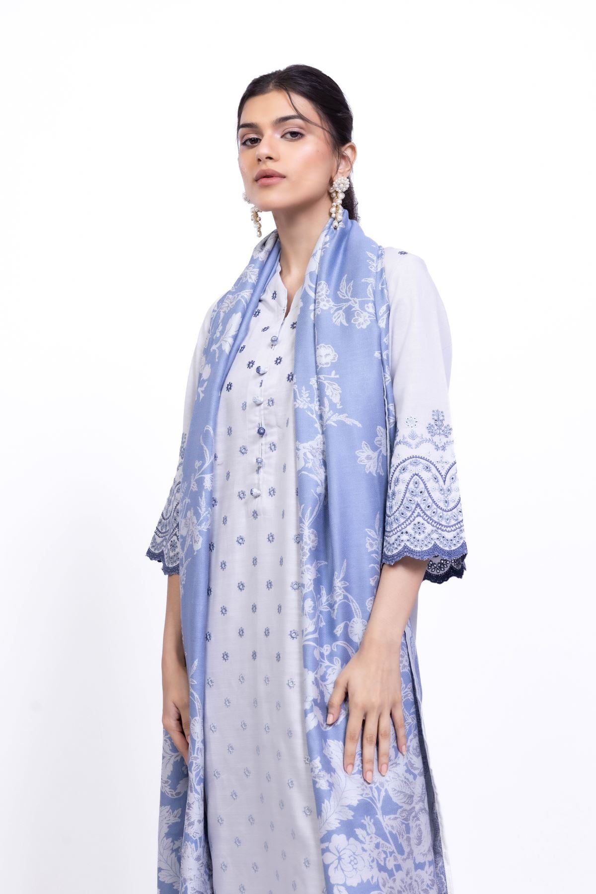 Printed Jacquard Dupatta - OTD4-EX28-04TA-VG