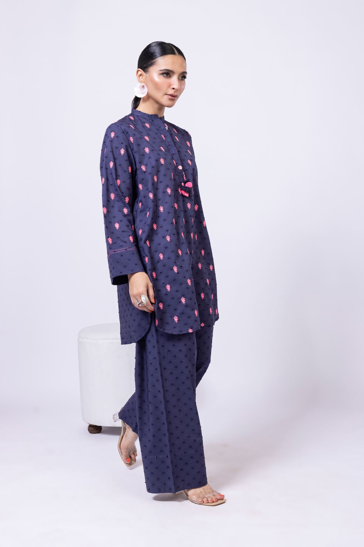 Dyed Broshia Shalwar - 25-W02iB-09TA-VG