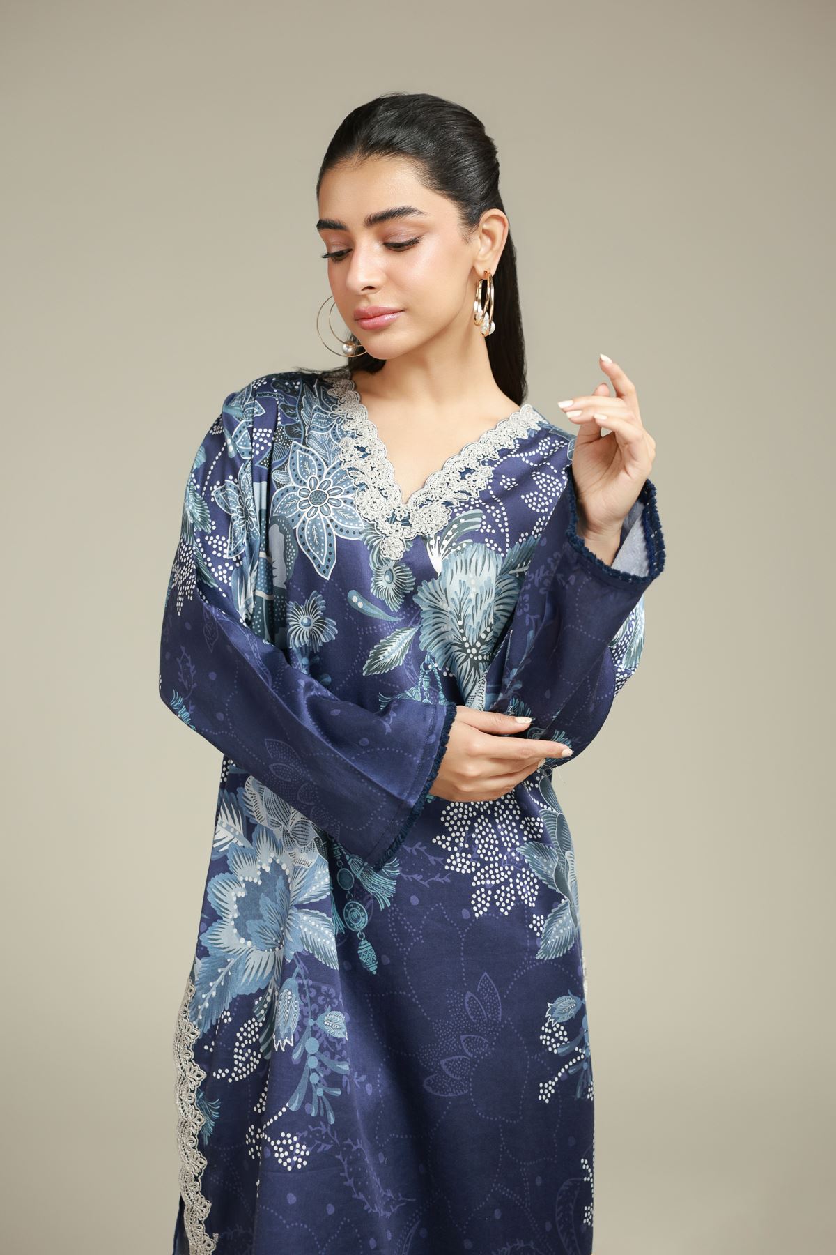 Printed Satin Fabrics 2 Piece - A112-26-117EE2-VG