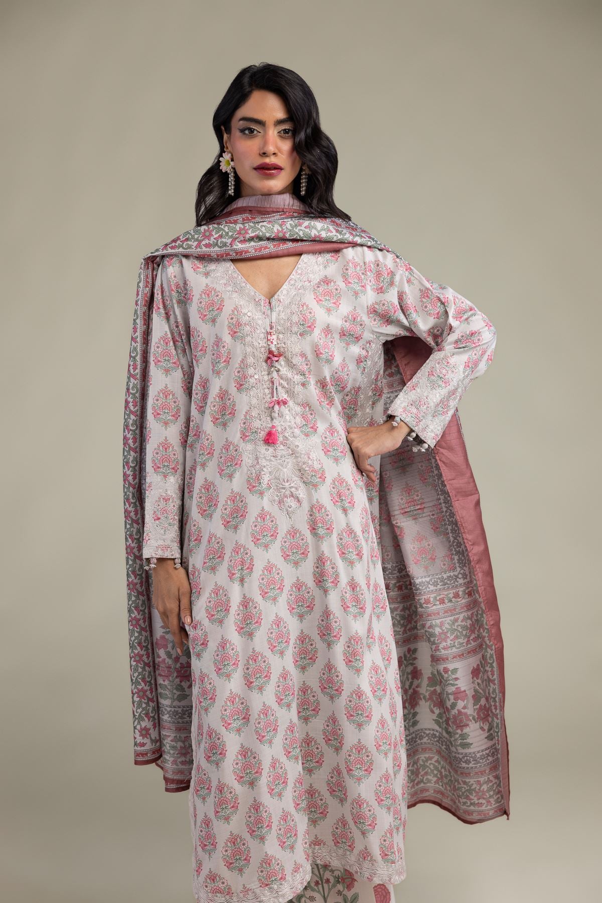Embroidered Raw Silk Raw Silk Kurta - 1-26-301-B-I1-VG