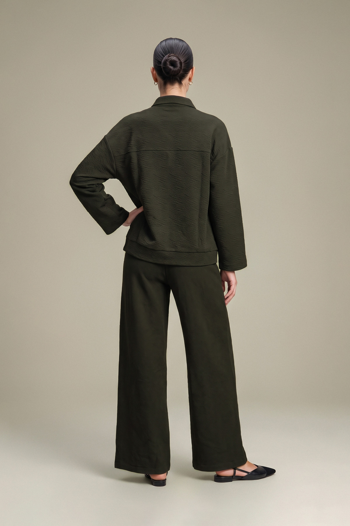 Dyed Textured Cotton Textured Cotton Jacket - 1-26-457-A-J1-VG