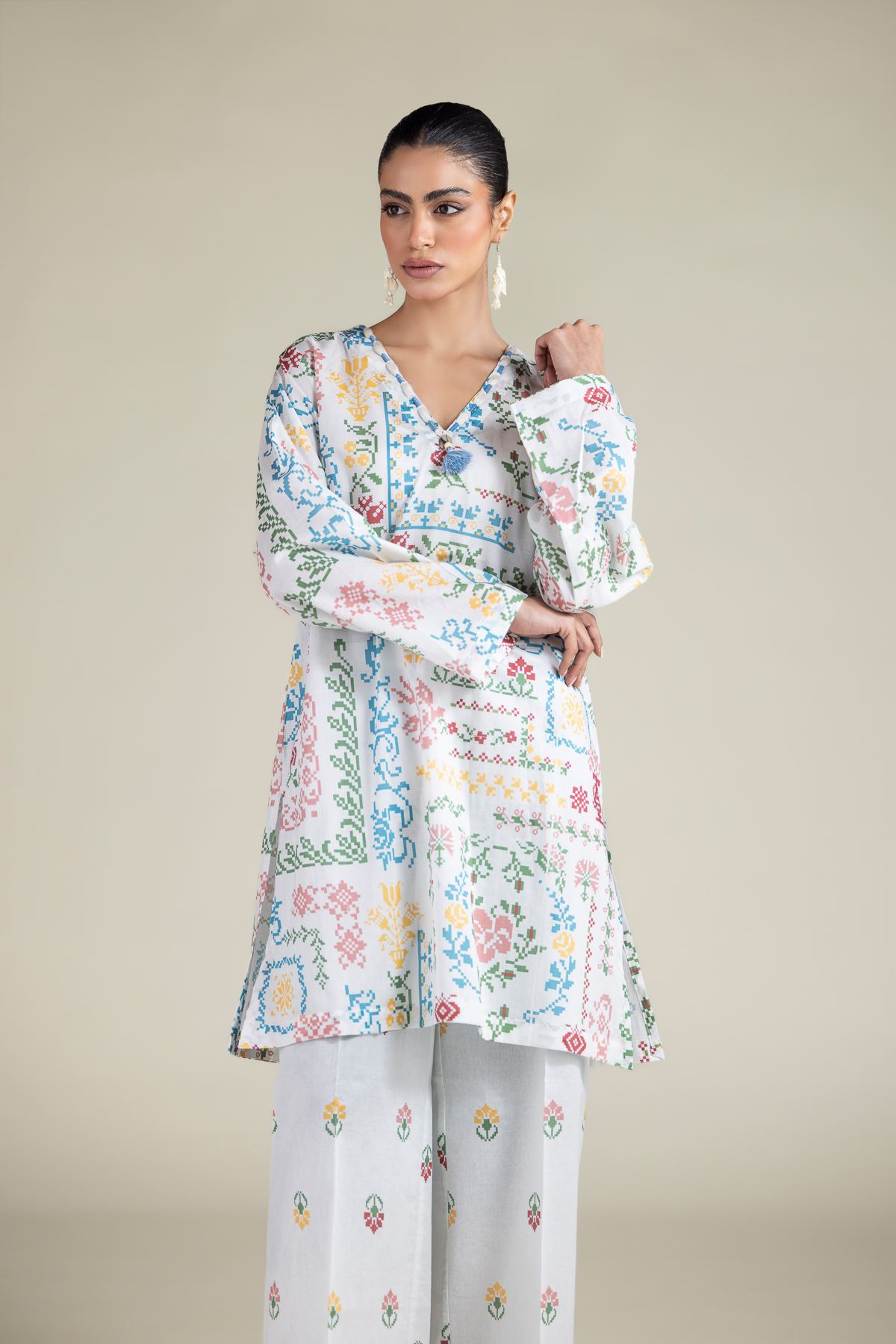 Printed Cambric Fabrics 2 Piece | Top and Bottom - A11-26-117FF1-VG
