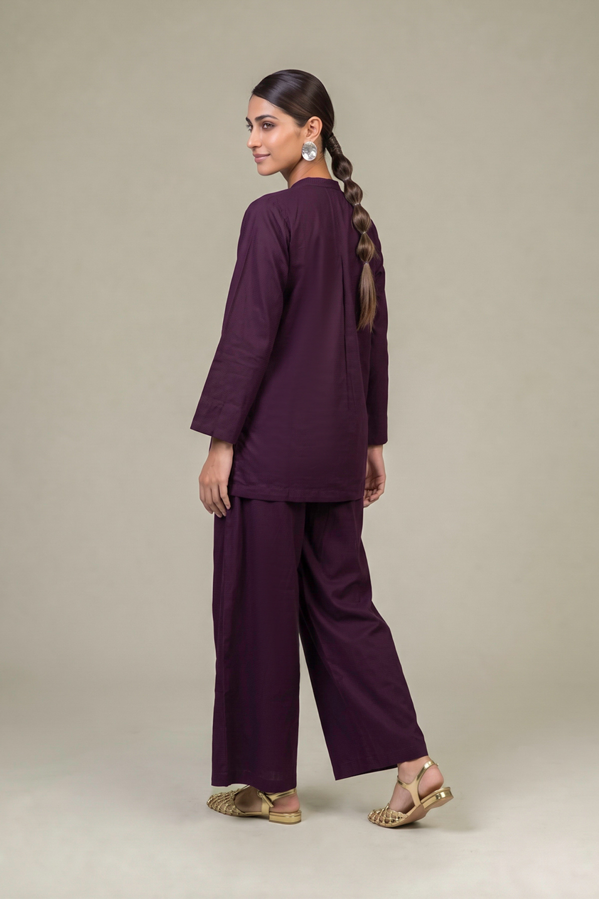 Dyed Cotton Dobby Tailored 2-Piece Set - 2-26-308-A-G1-VG