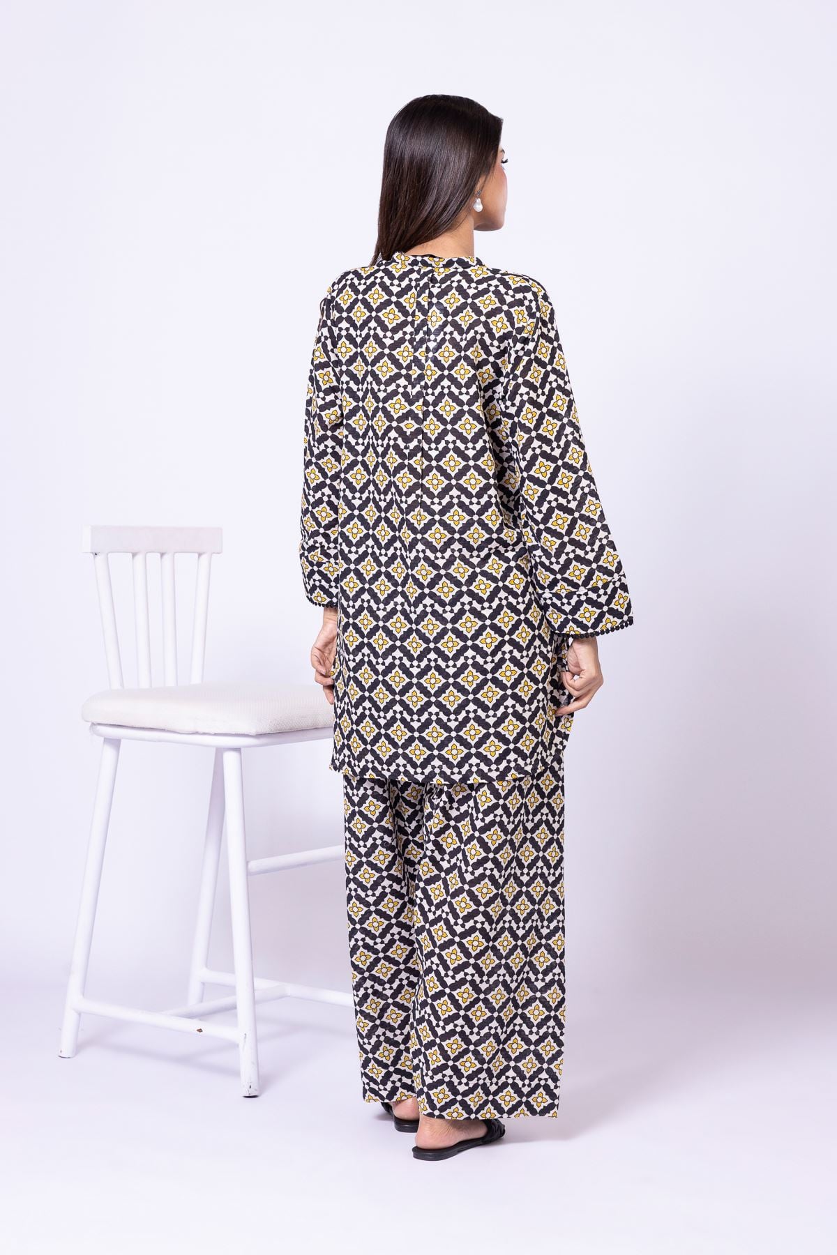 Printed Textured Cotton Kurta - 25-09-11E14-08TA-VG
