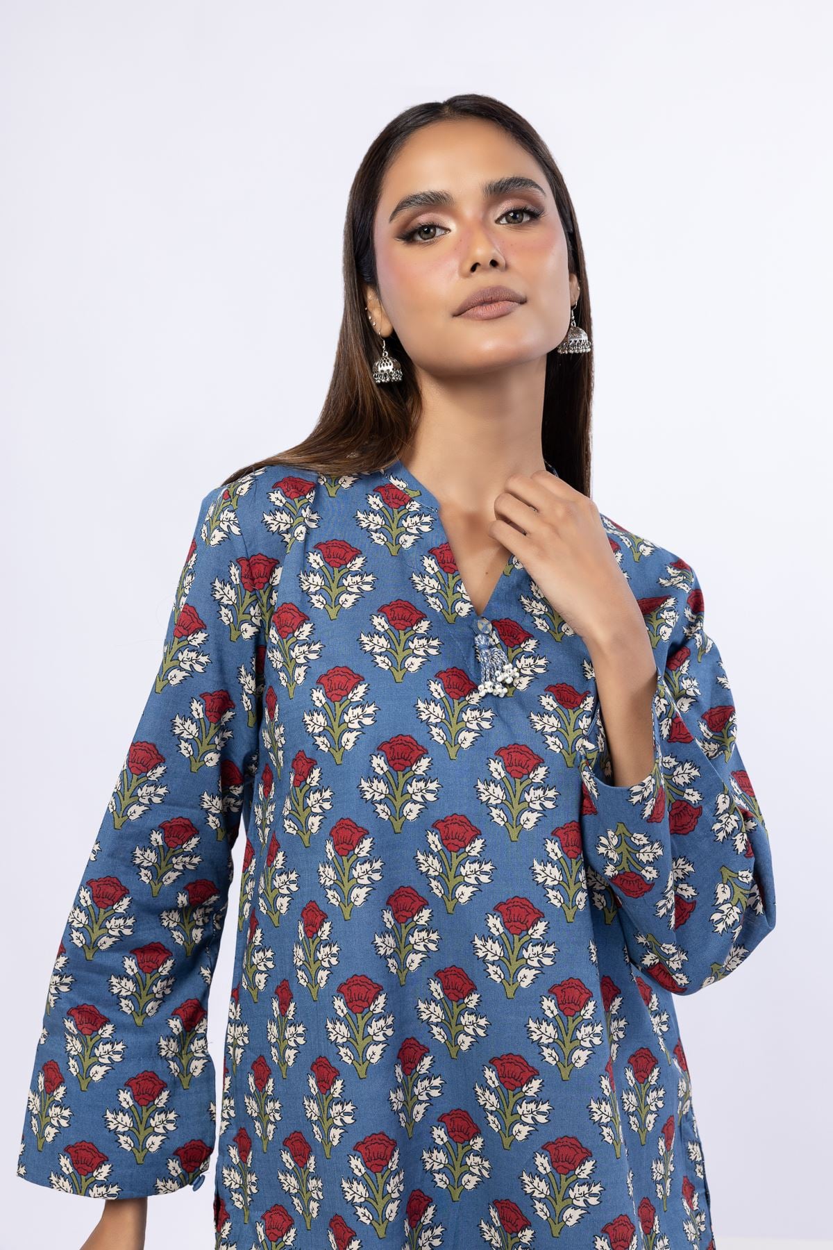 Printed Crosshatch Poplin Kurta - 25-09-11E11-10TA-VG