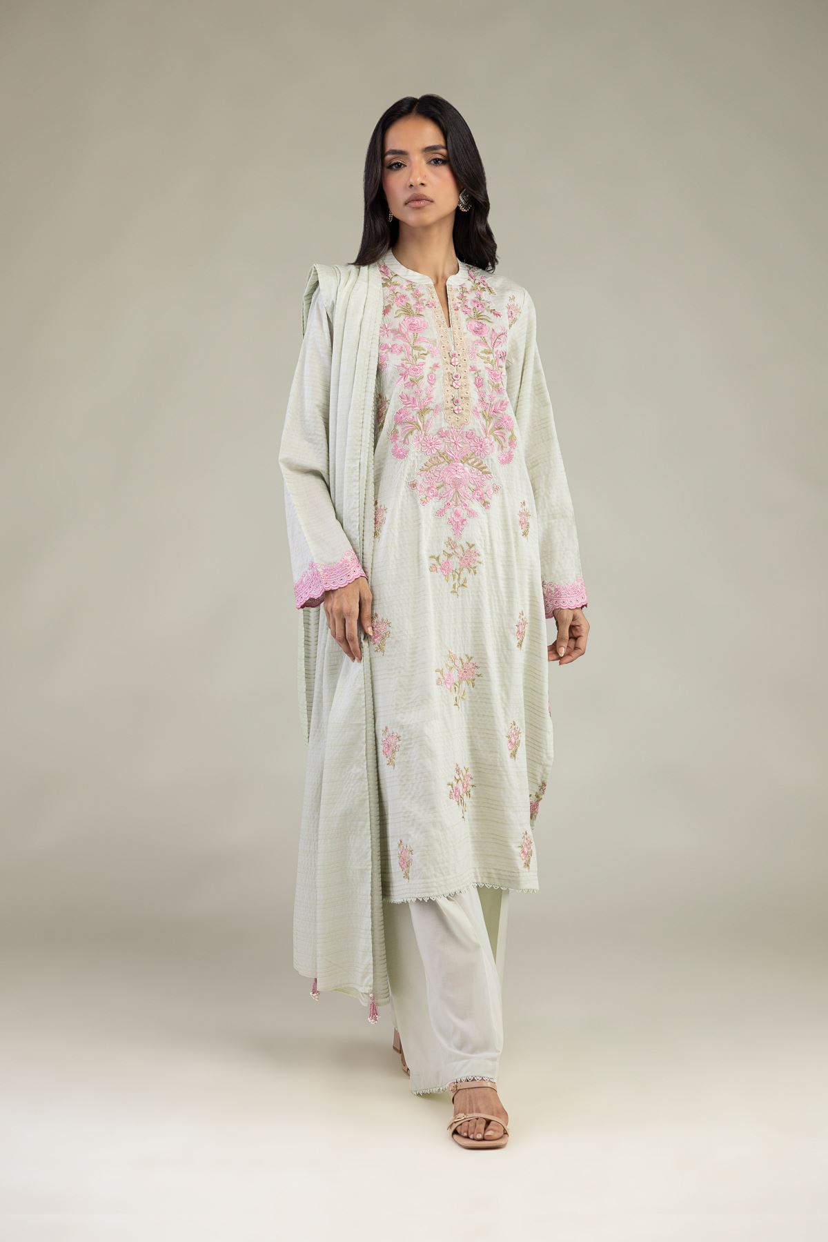 Embroidered Messuri Dobby Messuri Tailored 3-Piece - 2-26-202-A-D-VG