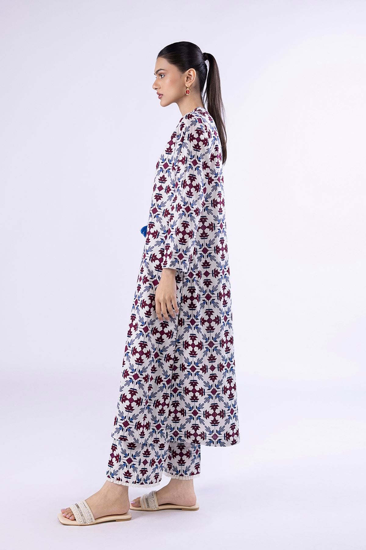 Printed Crosshatch Poplin Pants - 25-04E48-07TA-VG