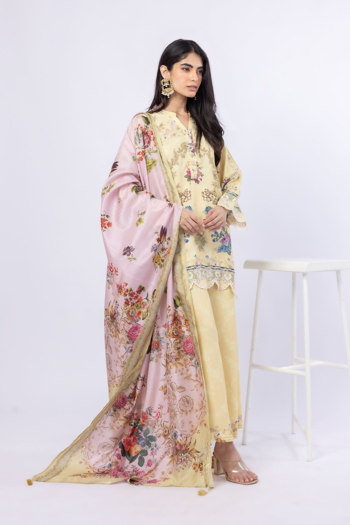 Embroidered Russian Raw Silk Kurta - 25-09-9S3-05TB-VG