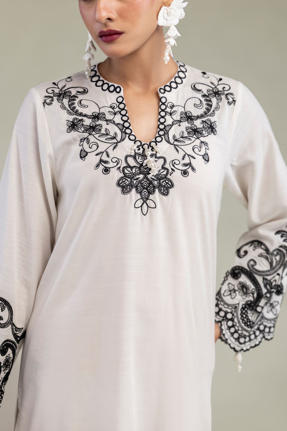 Embroidered Raw Silk Raw Silk Kurta - 8-26-303-A-C1-VG