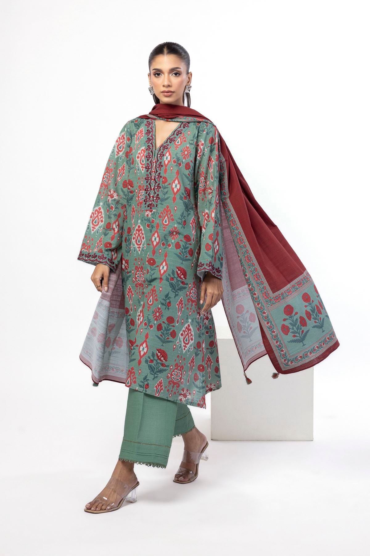 Embroidered Khaddar Fabrics 3 Piece - KRN04BST-VG