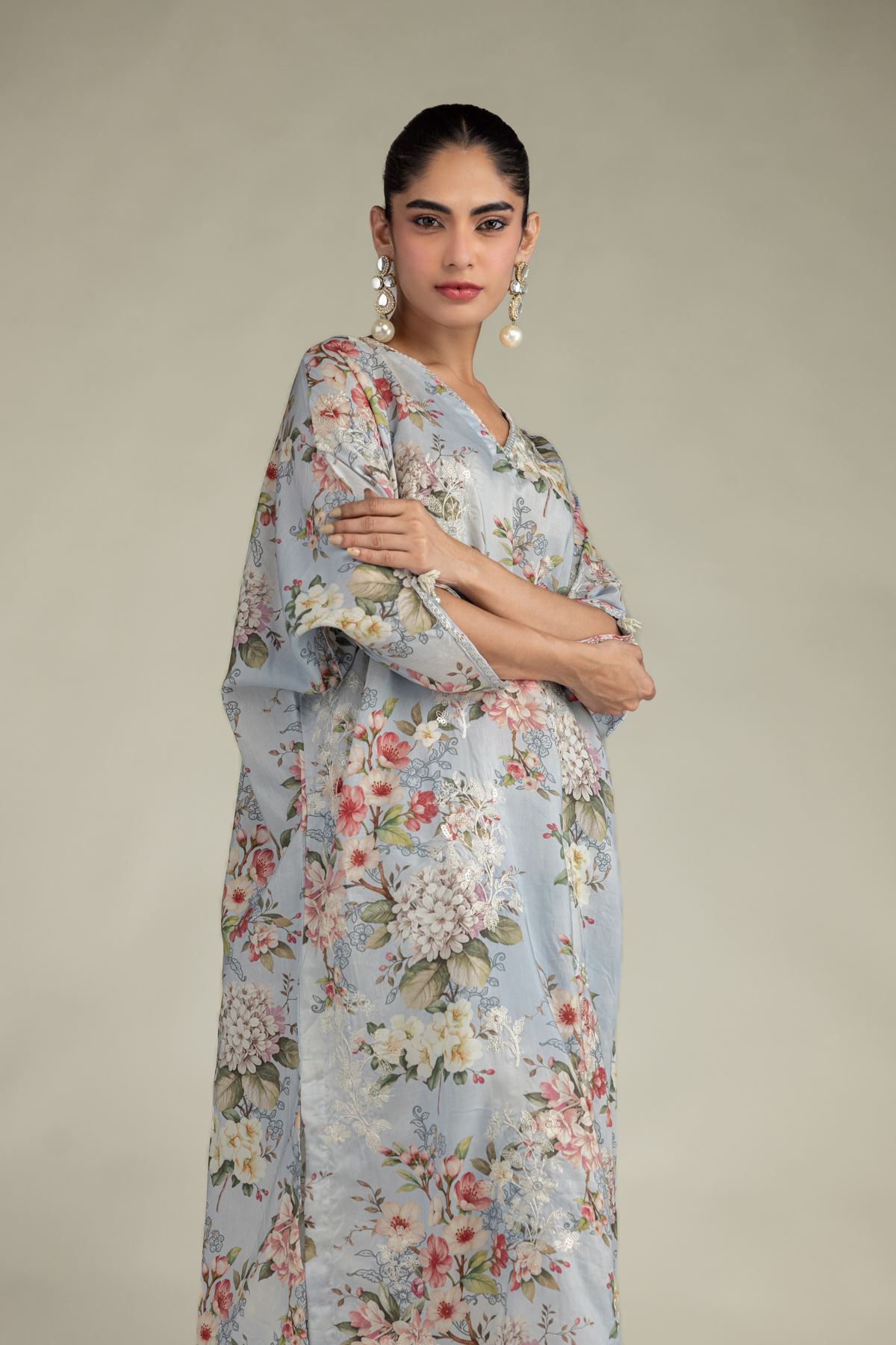Embroidered Blended Viscose Long Embroidered Kurta - 1-26-102-A-F-VG