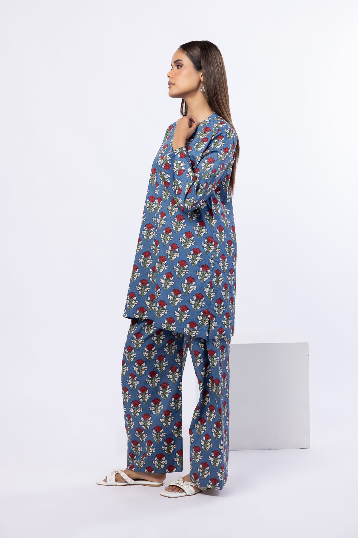 Printed Crosshatch Poplin Pants - OTD4-EX24-03BA-VG