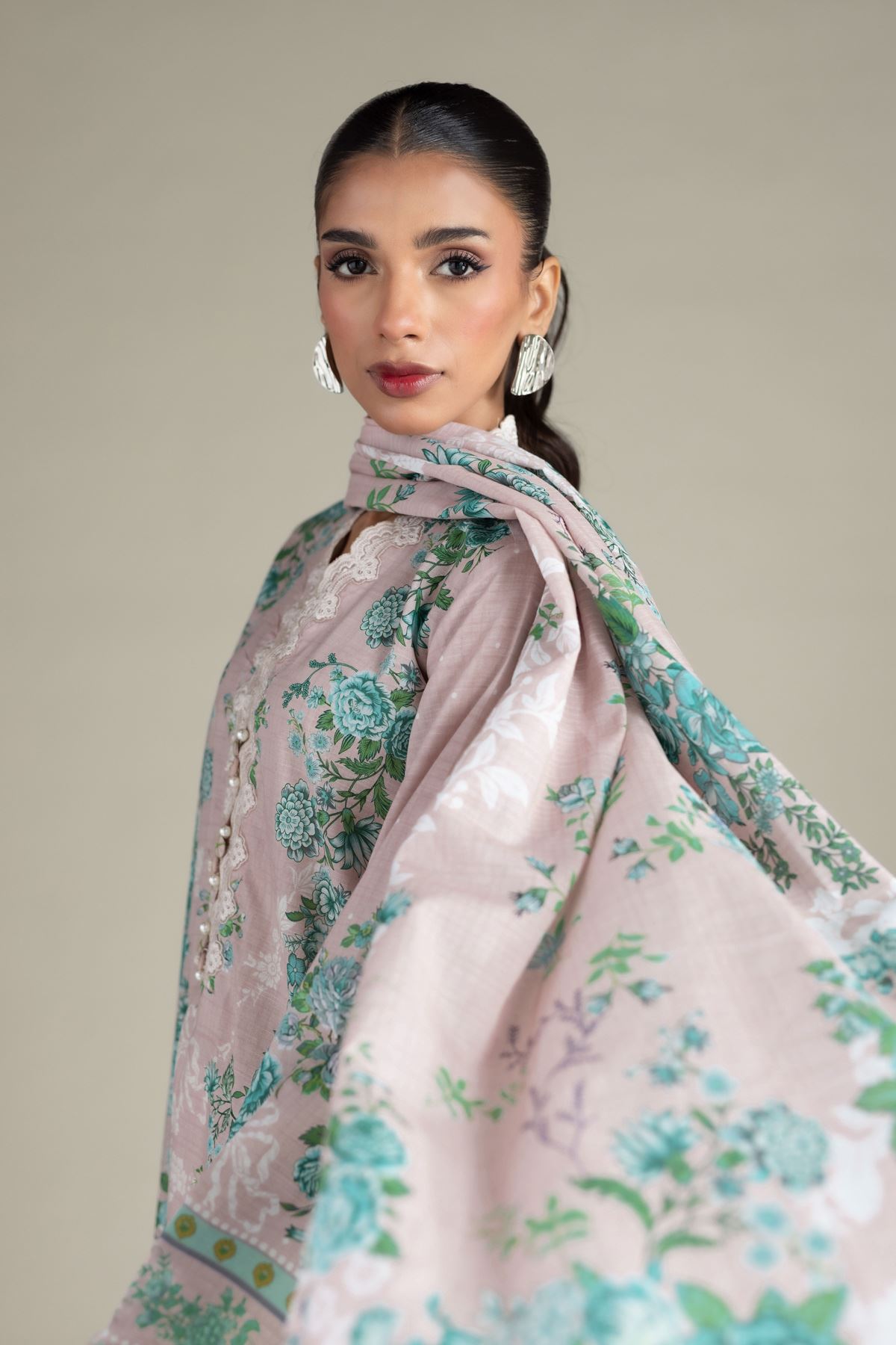 Embroidered Cambric Fabrics 3 Piece - 1001940060