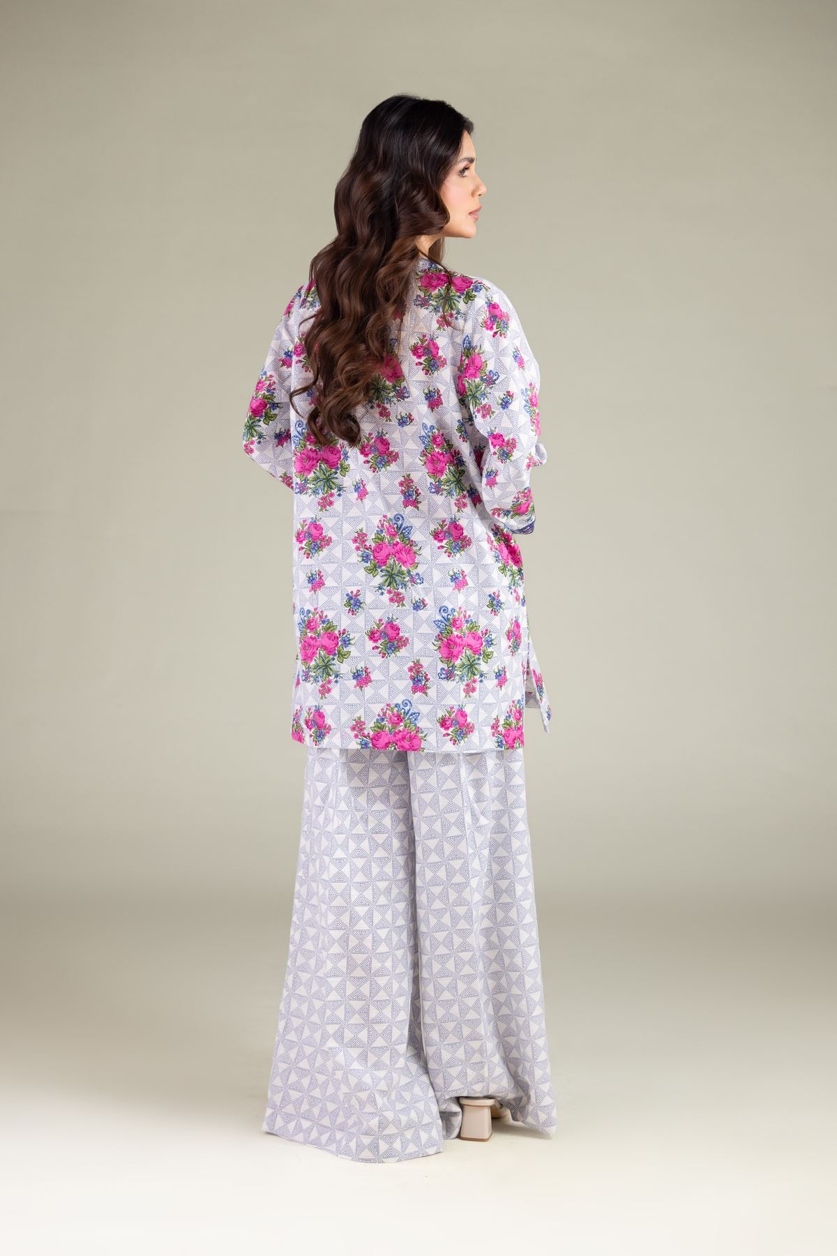Embroidered Textured Cotton Geometric Tassel Kurta - 1-26-238-A-C1-VG