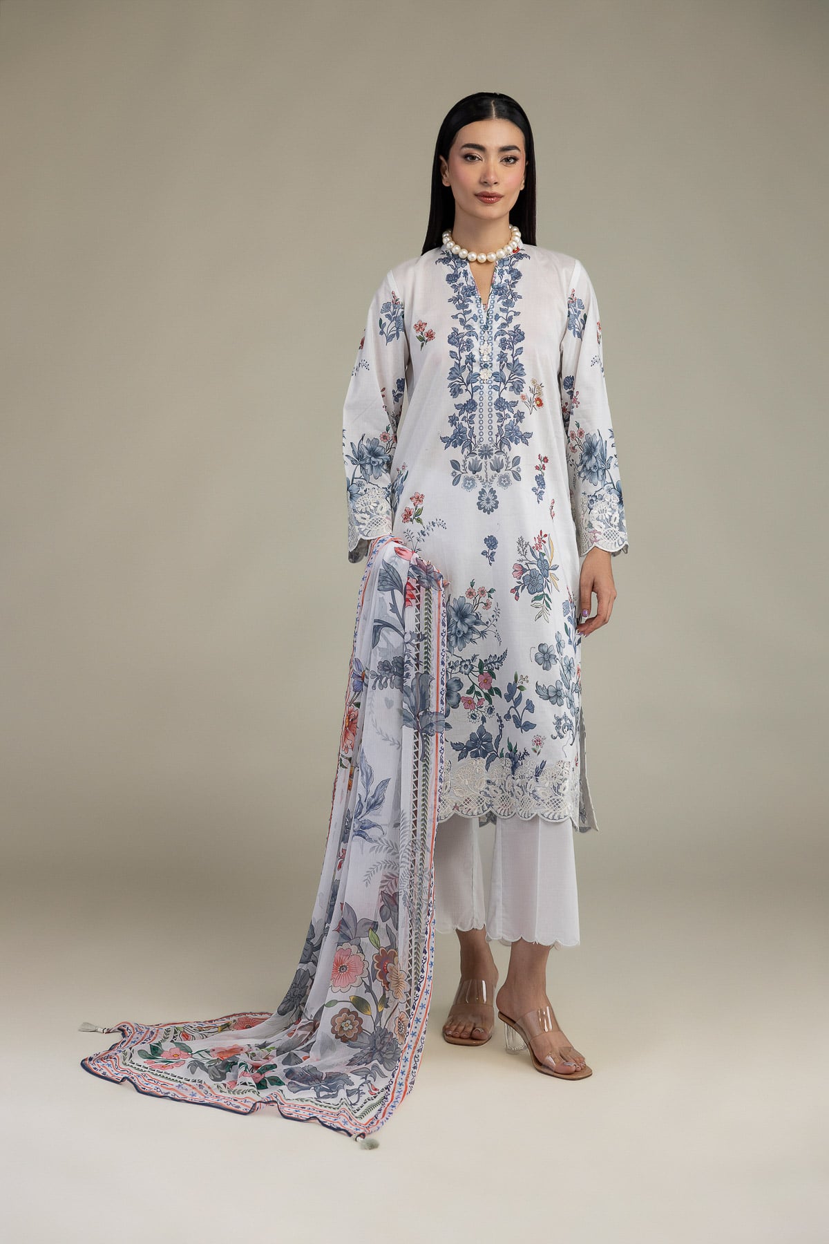 Embroidered Cambric Fabrics 3 Piece - T-A33-26-207FD1-VG