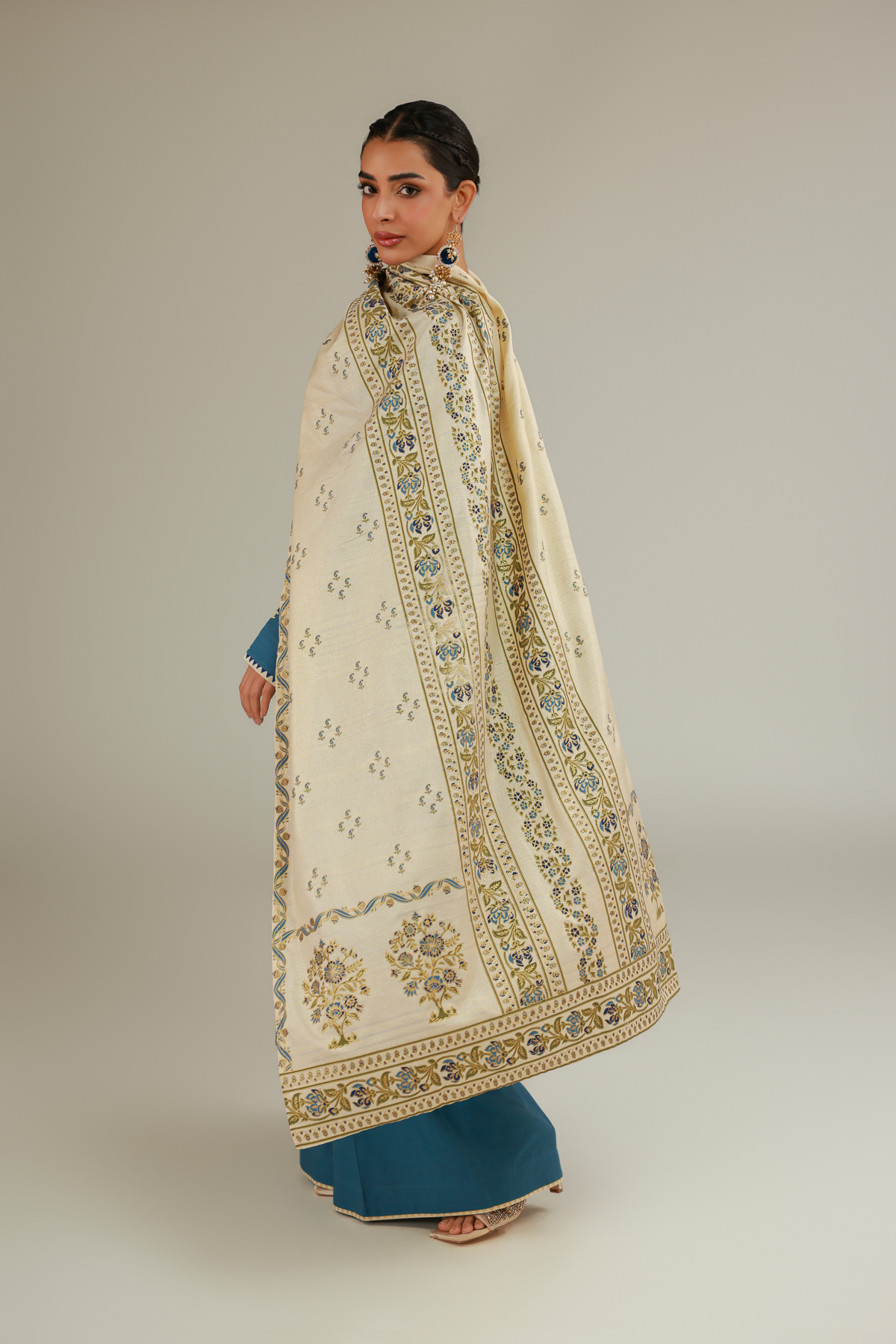 Printed Polyester Silk Dupatta - EST234118TB-VG