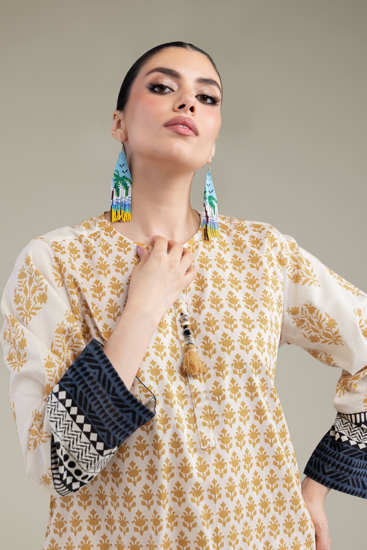 Printed Cambric Short Cambric Kurta - 2-26-204-A-A1-VG