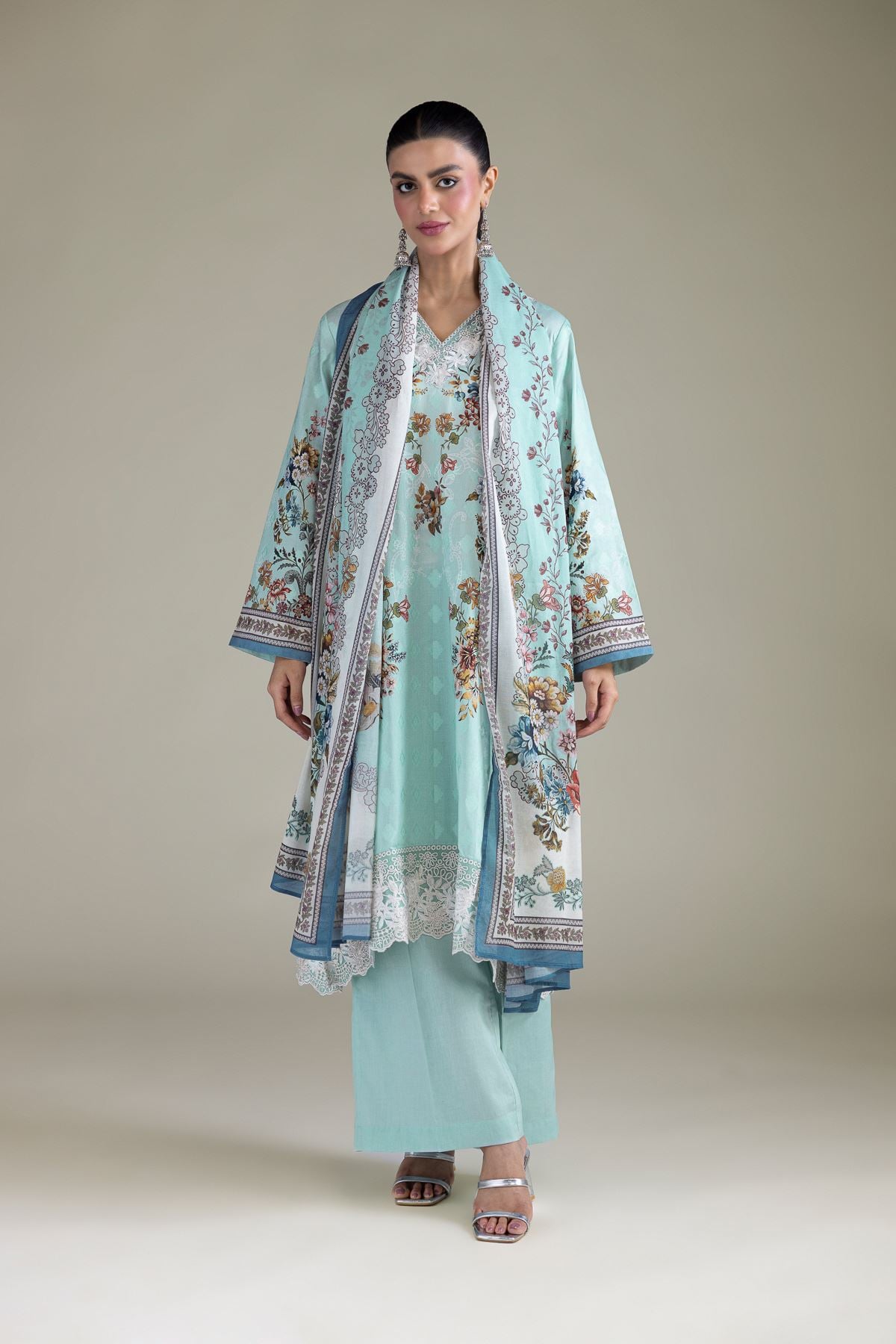 Embroidered Broshia Tailored 3-Piece Set - 1-26-244-C-D1-VG
