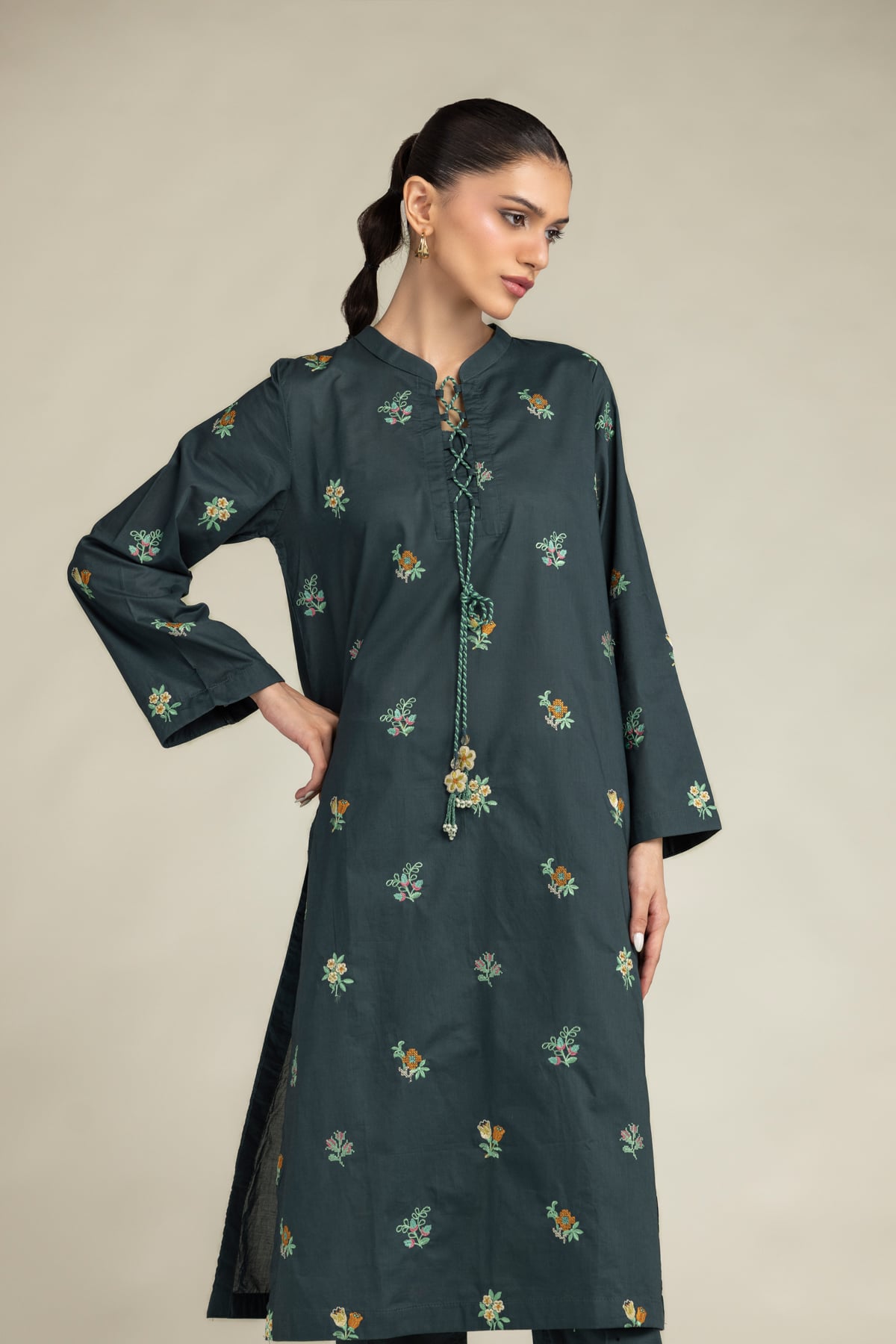 Embroidered Cambric Green Cambric Kurta - 1-26-312-B-G1-VG