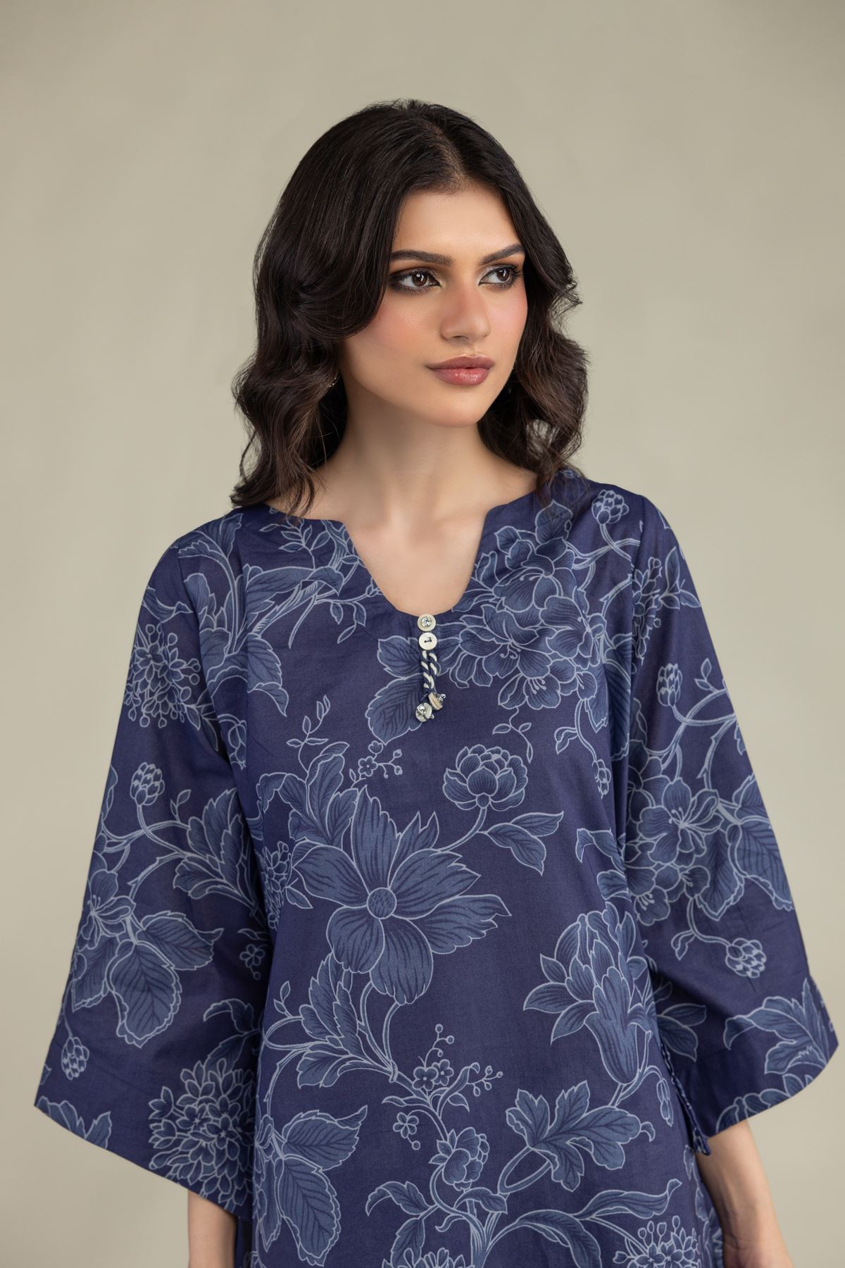 Embroidered Lawn Floral Lawn Kurta - 1-26-252-B-D1-VG