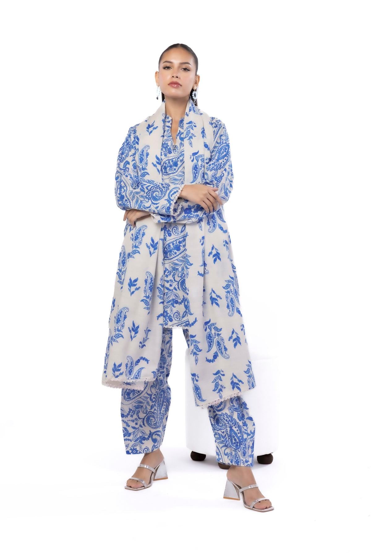 Printed Khaddar Fabrics 3 Piece - KW34A-VG