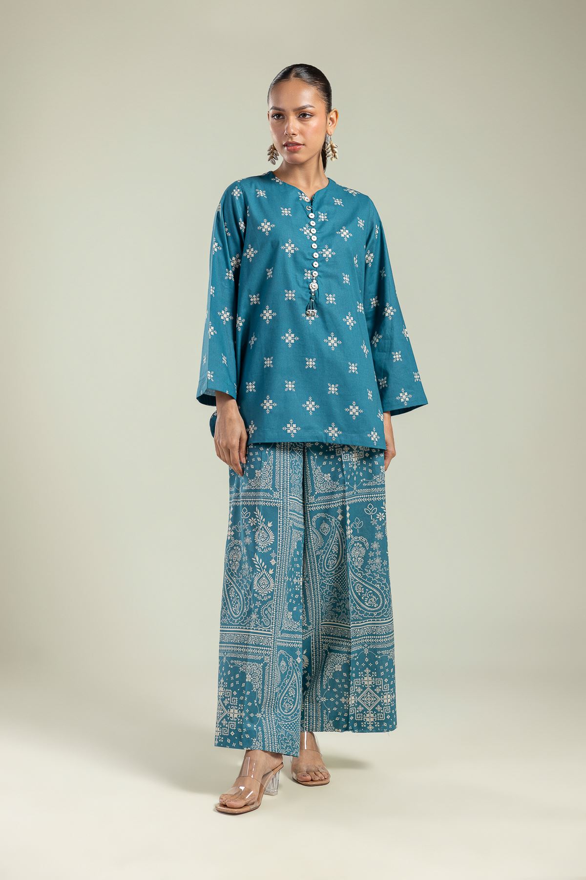 Printed Cambric Paisley Cambric Pants - 1-26-208-A-E1-VG