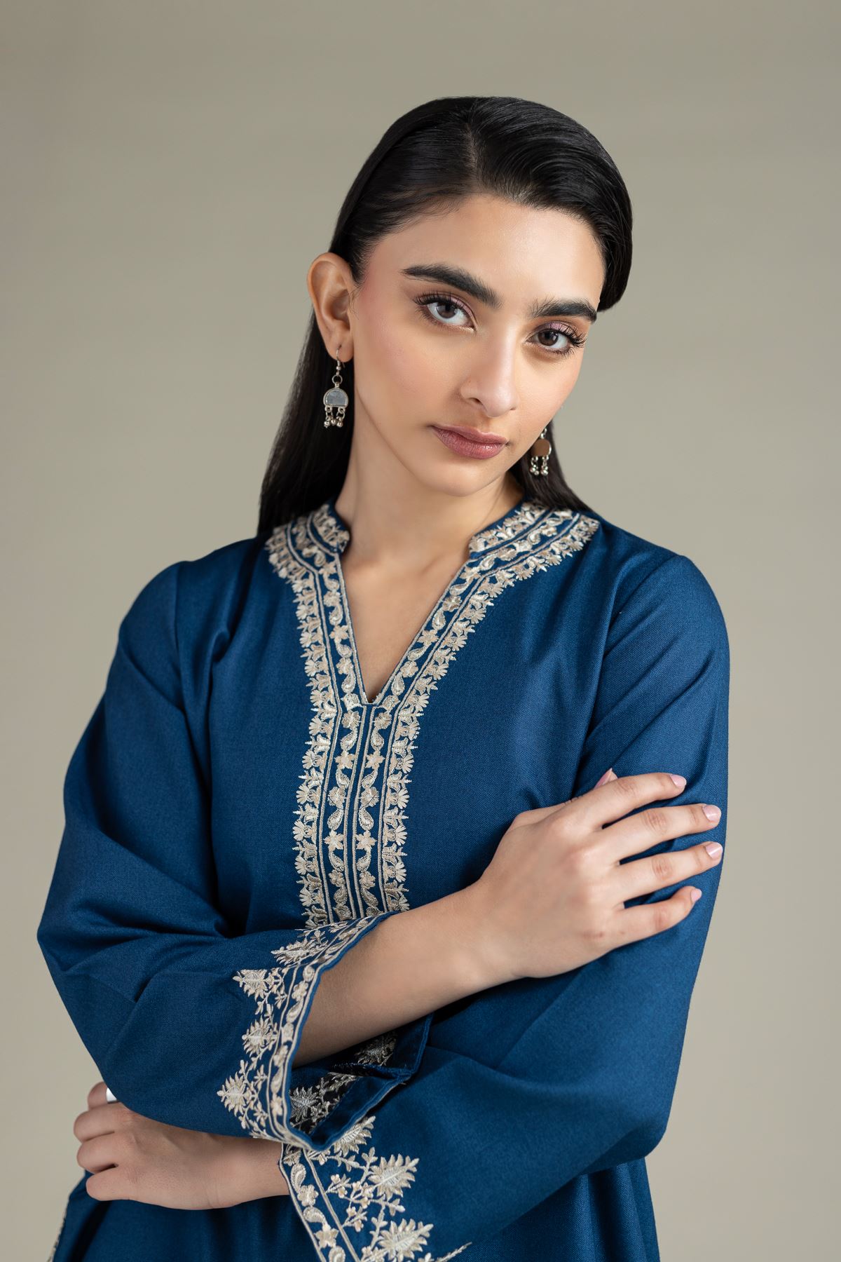 Embroidered Heavy Blended Viscose Kurta - OTD4-EX22-10TA-VG