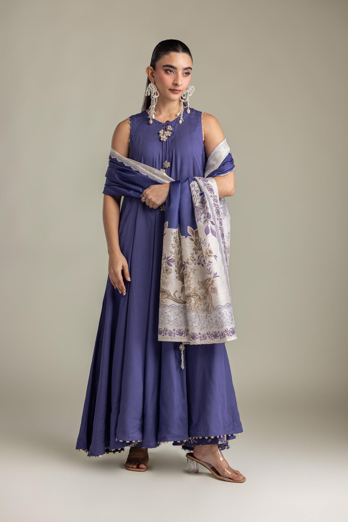 Printed Mesuri Floral Mesuri Dupatta - 2-26-202-A-D-VG