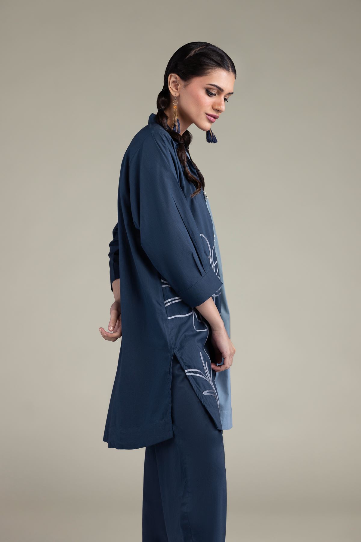 Embroidered Cambric Short Cambric Kurta - T-A11-26-106FB2-VG