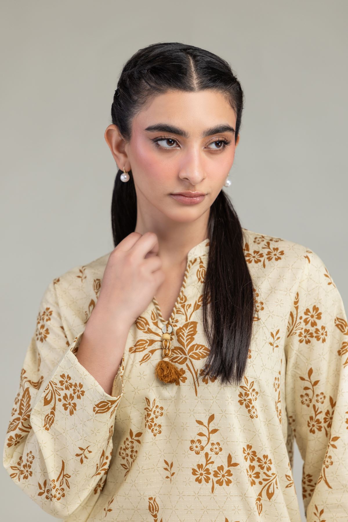 Printed Cotton Dobby Short Cotton Kurta - 1-26-240-A-J1-VG