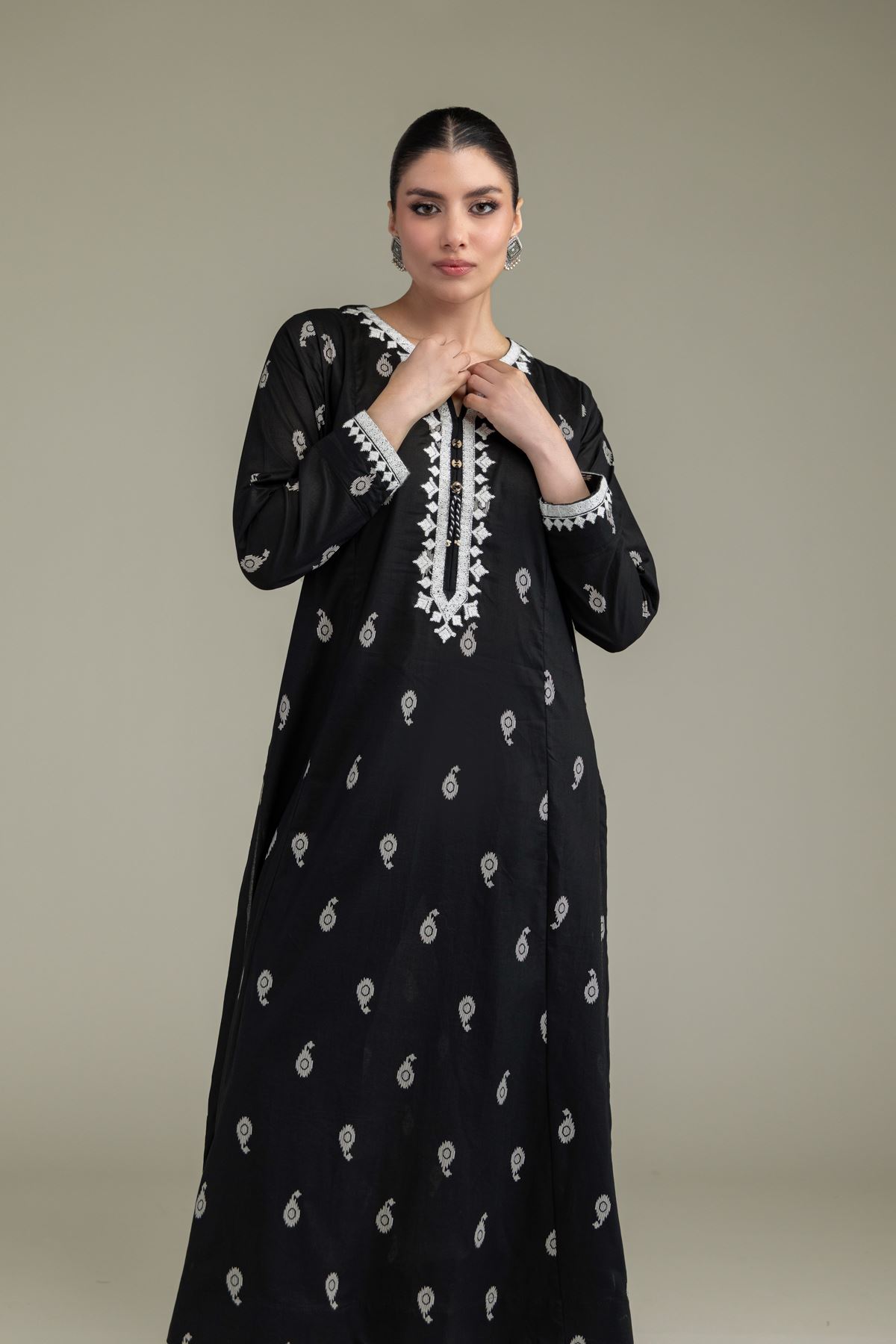 Embroidered Lawn Longline Lawn Kurta - 1-26-203-A-C1-VG